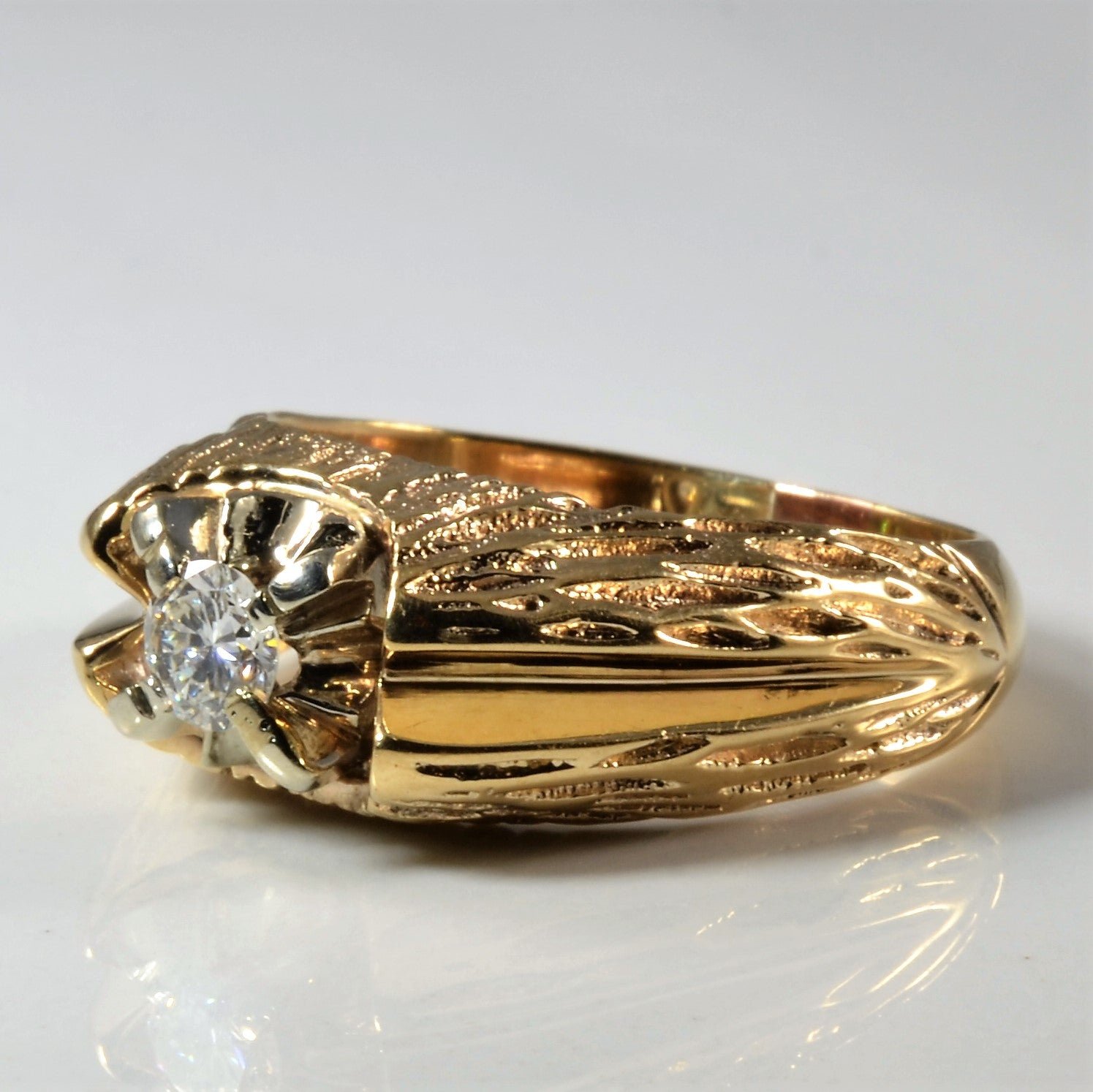 Claw Set Textured Diamond Ring | 0.33ct | SZ 12 |