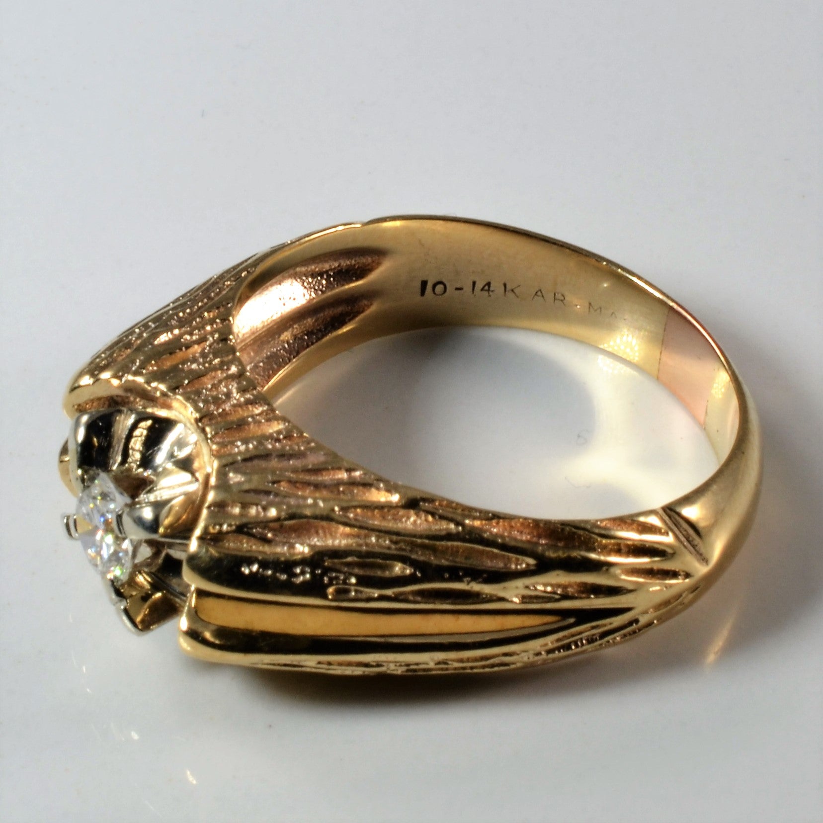 Claw Set Textured Diamond Ring | 0.33ct | SZ 12 |