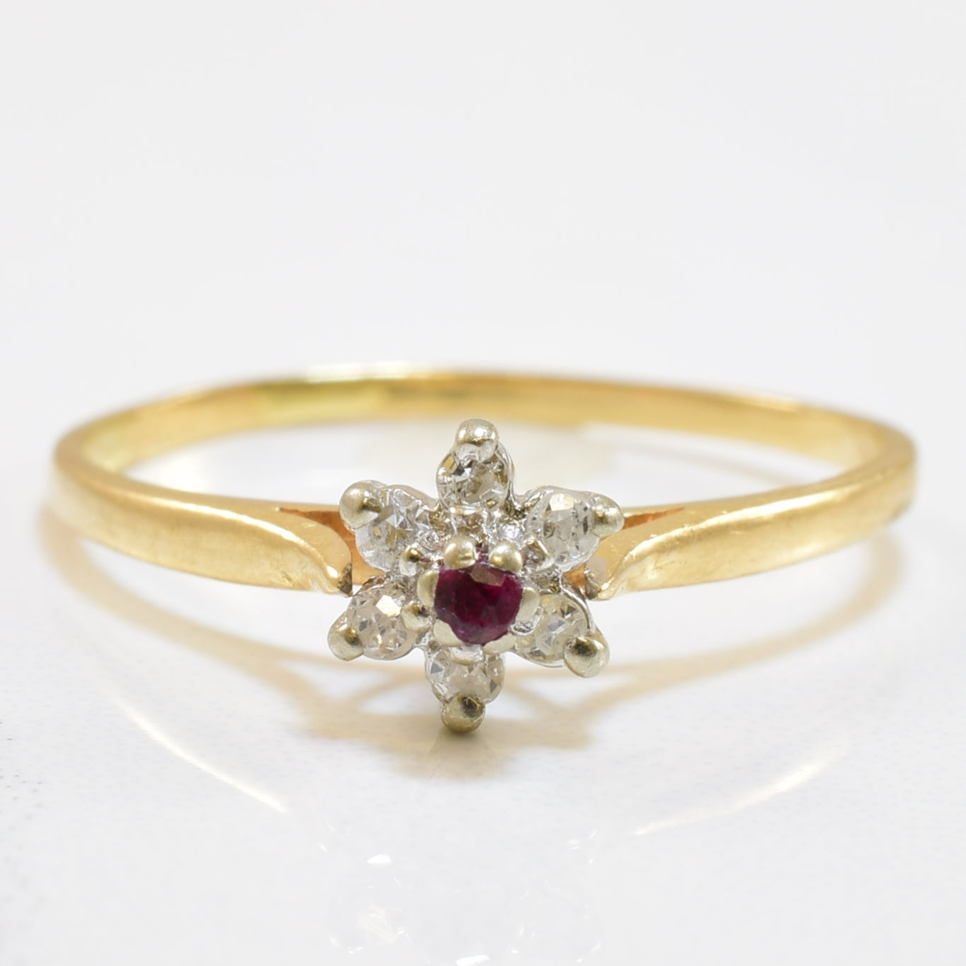 Diamond & Ruby Ring | 0.06ctw, 0.02ct | SZ 5.25 |