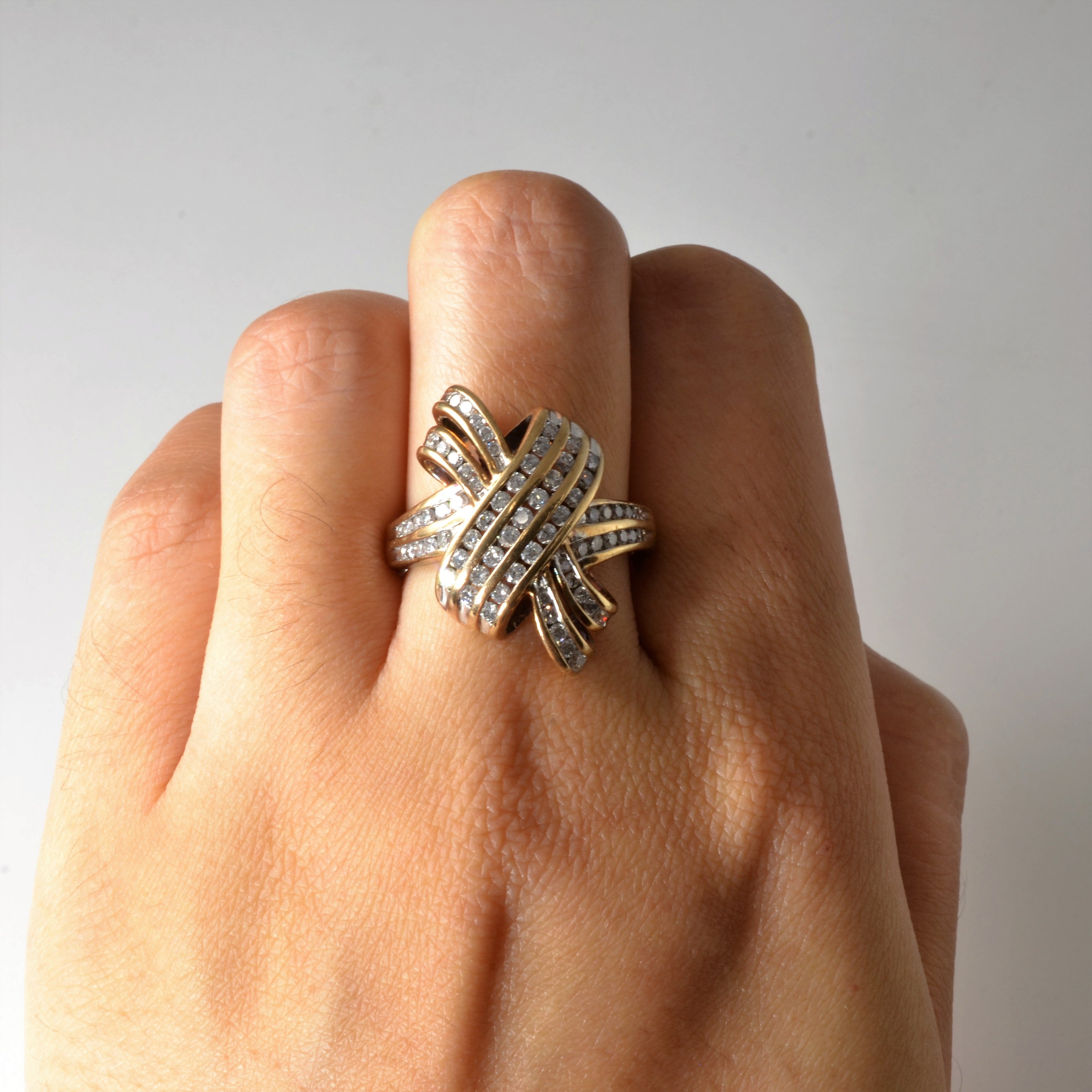 Channel Set Diamond Knot Ring | 0.84ctw | SZ 7.25 |