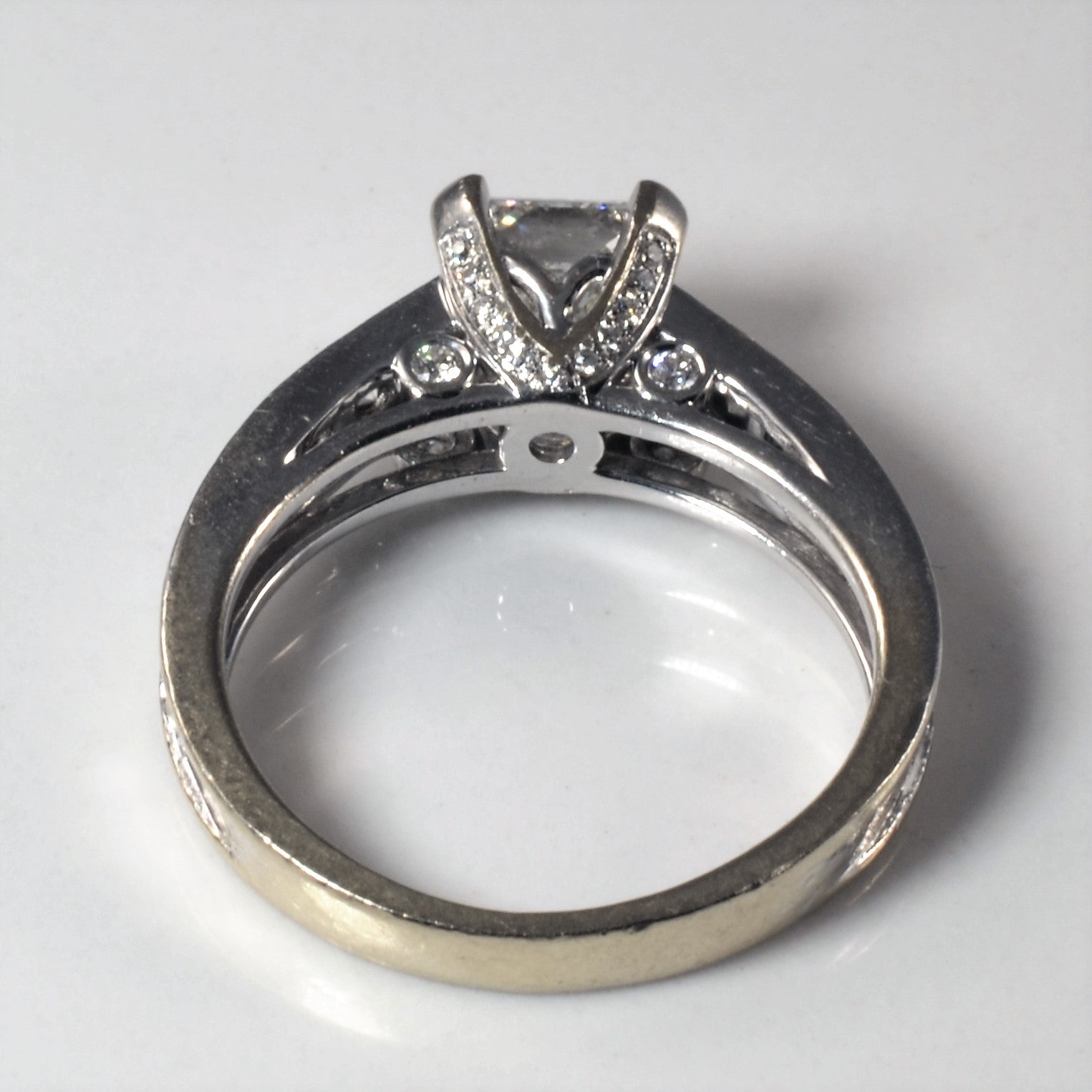 Princess Cut Diamond Accented Engagement Ring | 0.95ct SI2 G, 0.34ctw | SZ 5.5 |