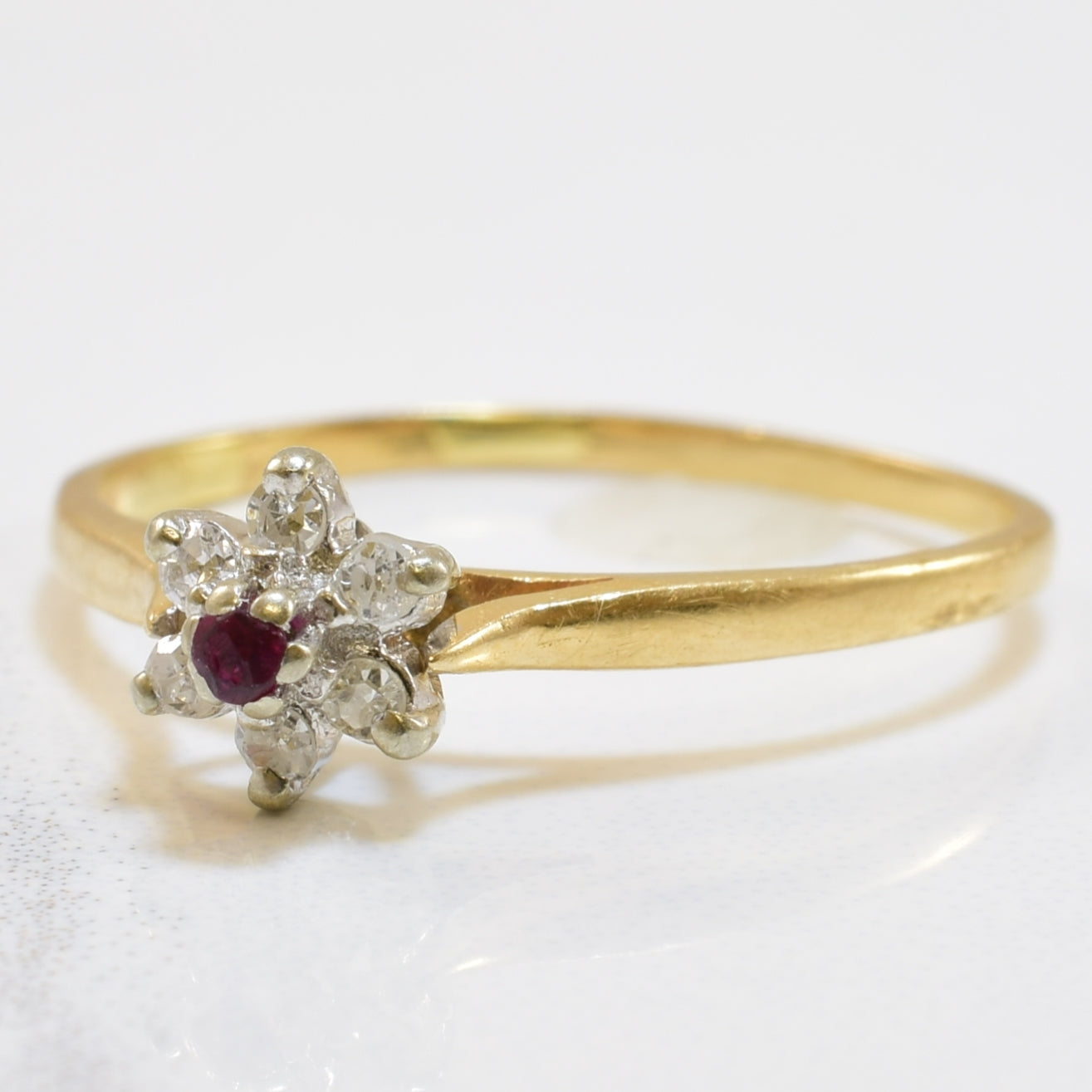 Diamond & Ruby Ring | 0.06ctw, 0.02ct | SZ 5.25 |