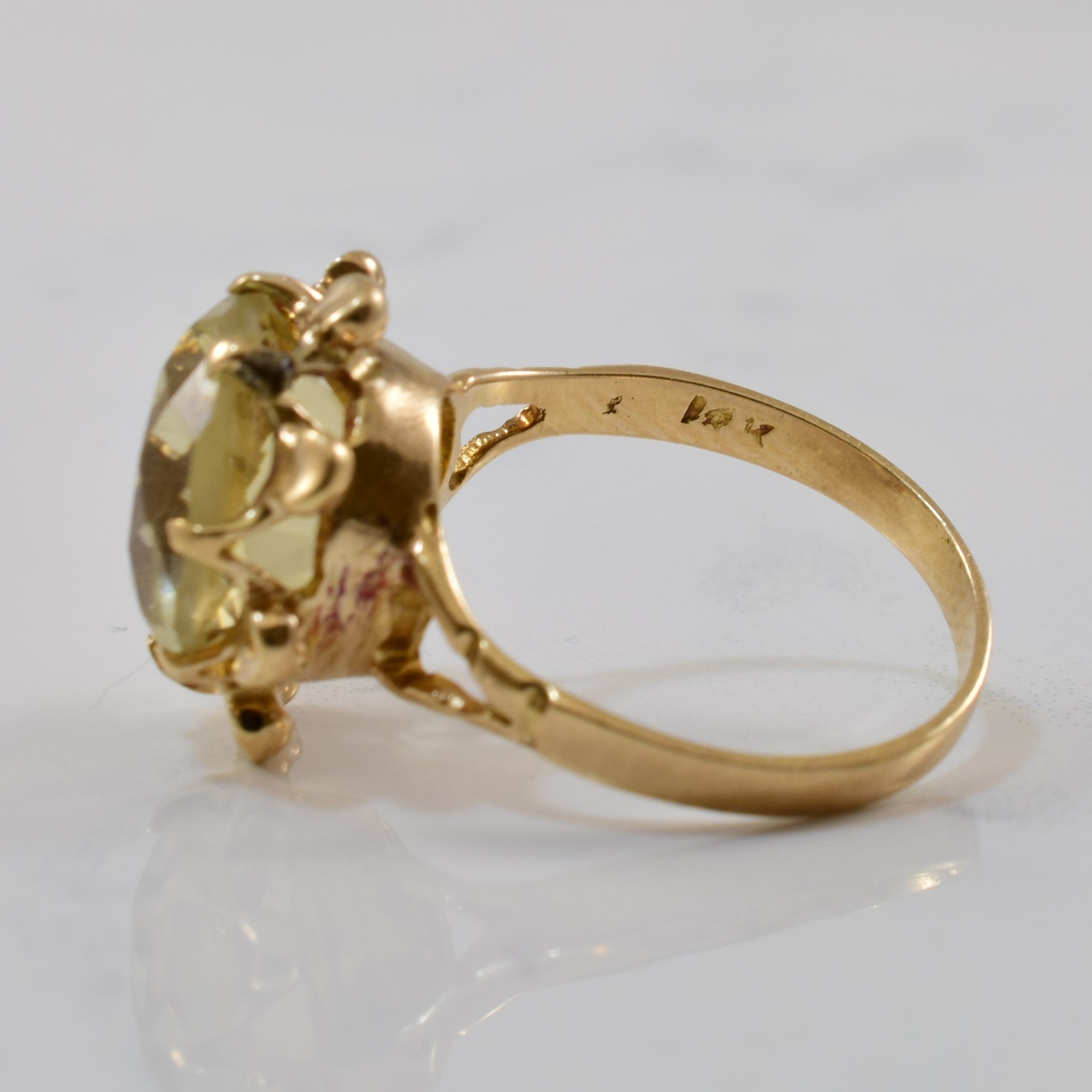 Retro Citrine Cocktail Ring | 6.40ct | SZ 8 |