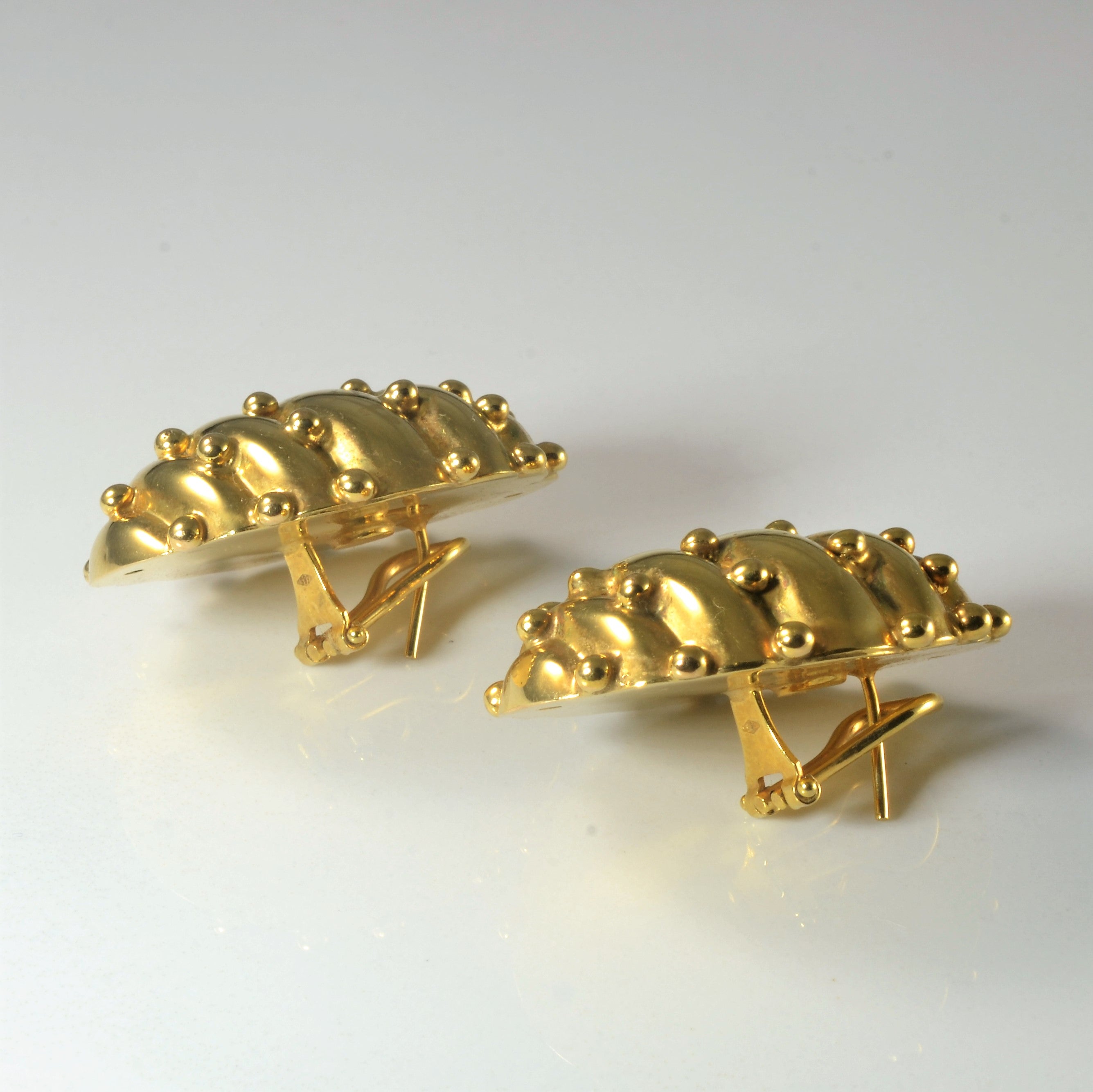 Bead Patterned Omega Stud Earrings |