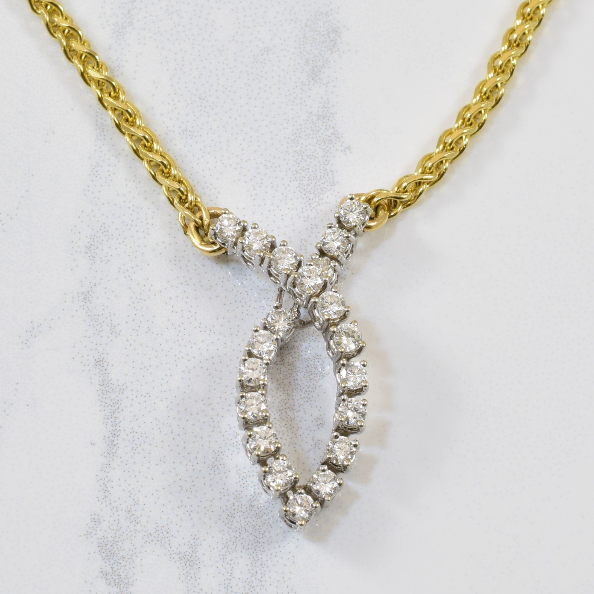 Pave Diamond Twist Necklace | 0.90ctw | 19" |
