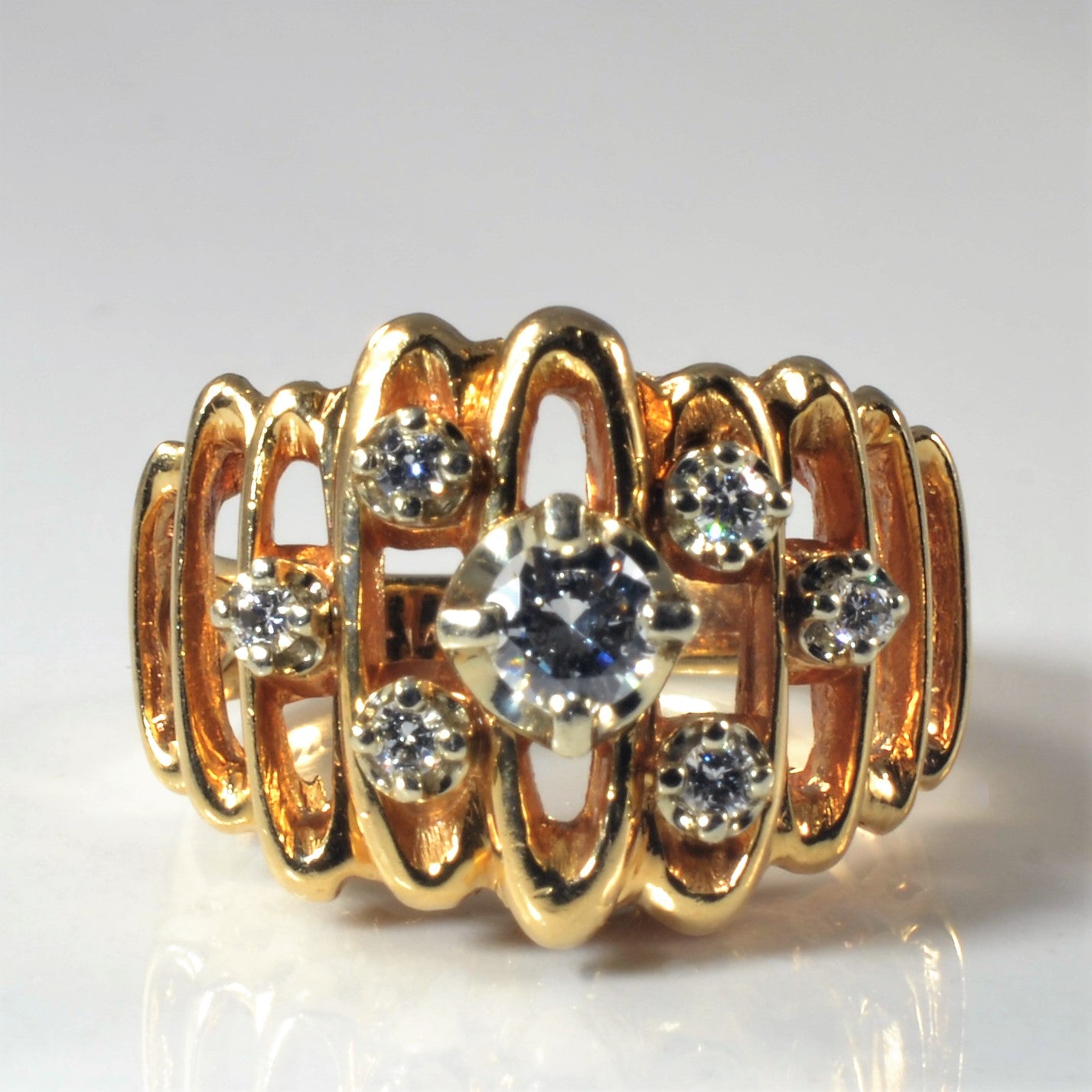 Open Work Diamond Cocktail Ring | 0.38ctw | SZ 5.5 |