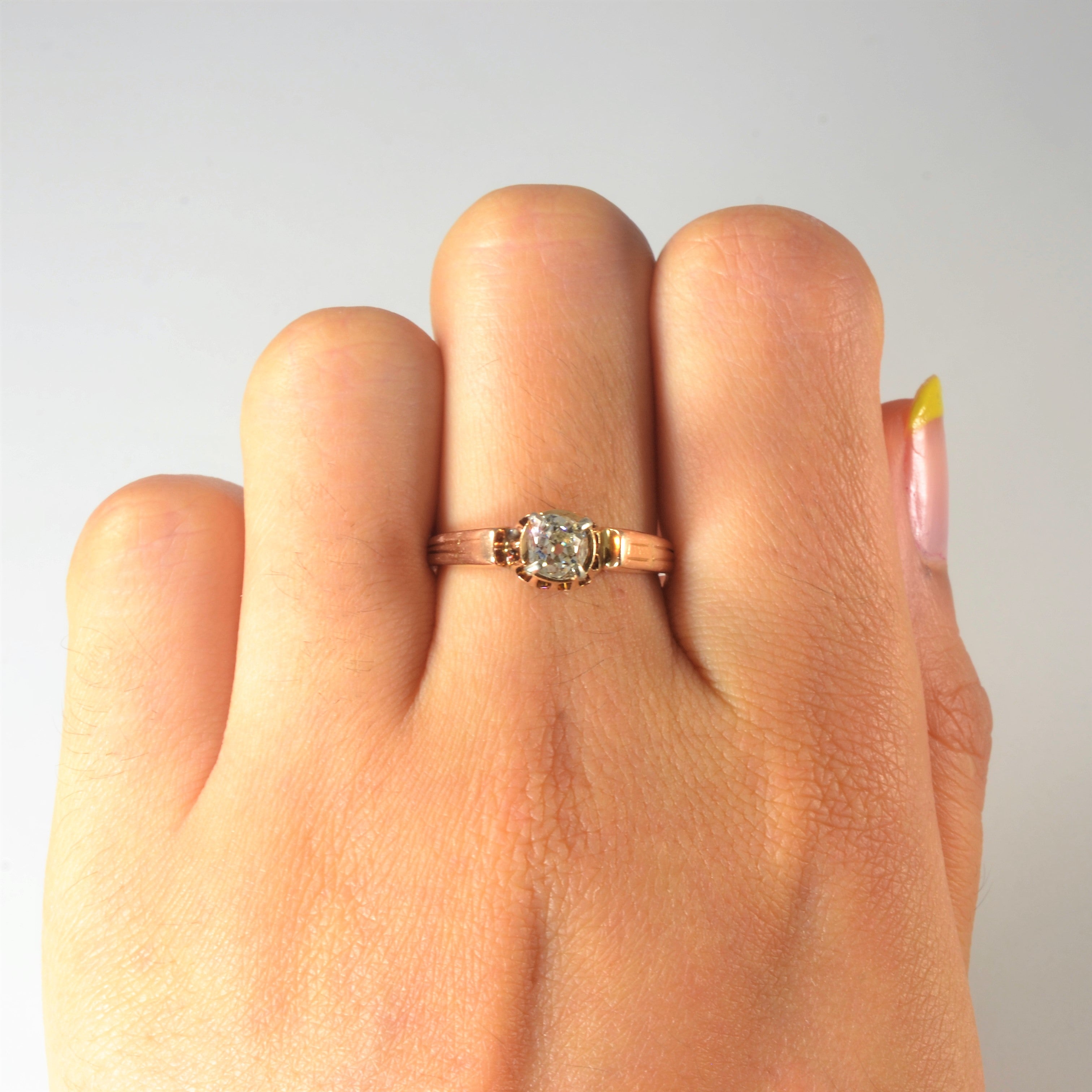 Restored Old Mine Diamond Engagement Ring | 0.52ct | SZ 7 |