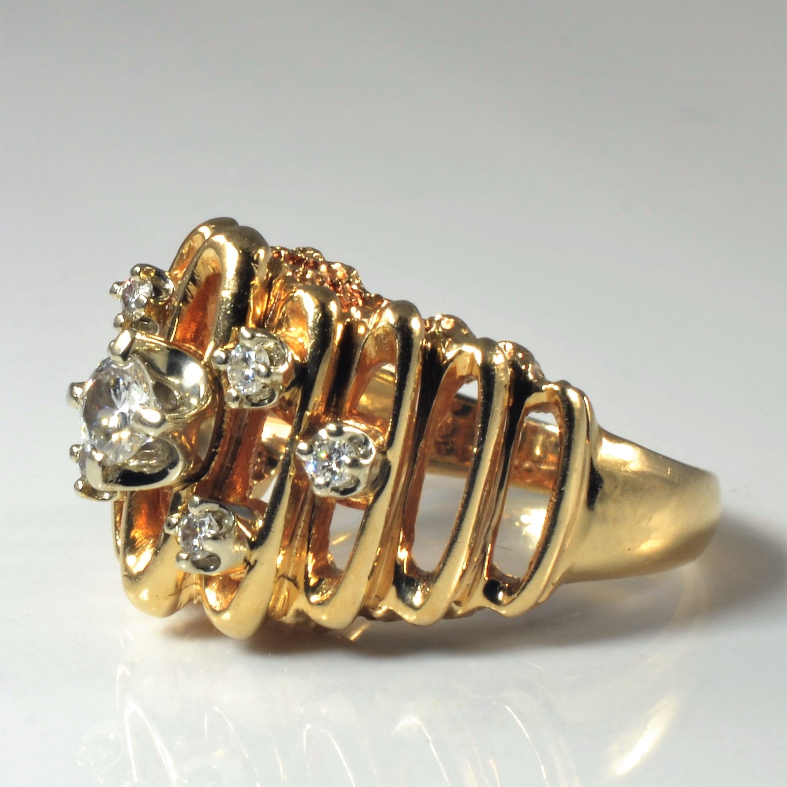 Open Work Diamond Cocktail Ring | 0.38ctw | SZ 5.5 |