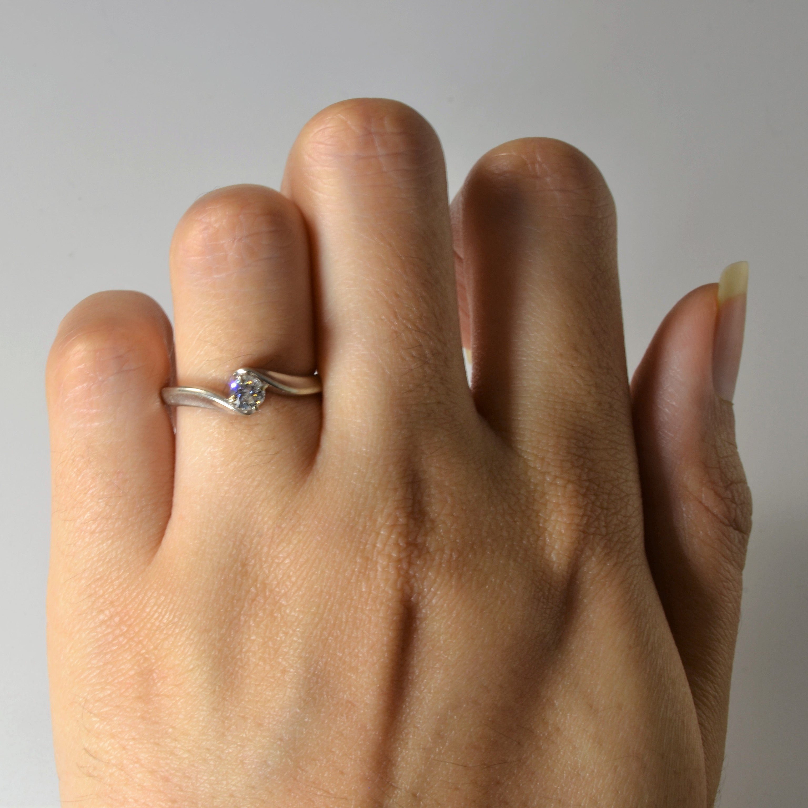 Bypass Solitaire Diamond Ring | 0.20ct | SZ 5.75 |