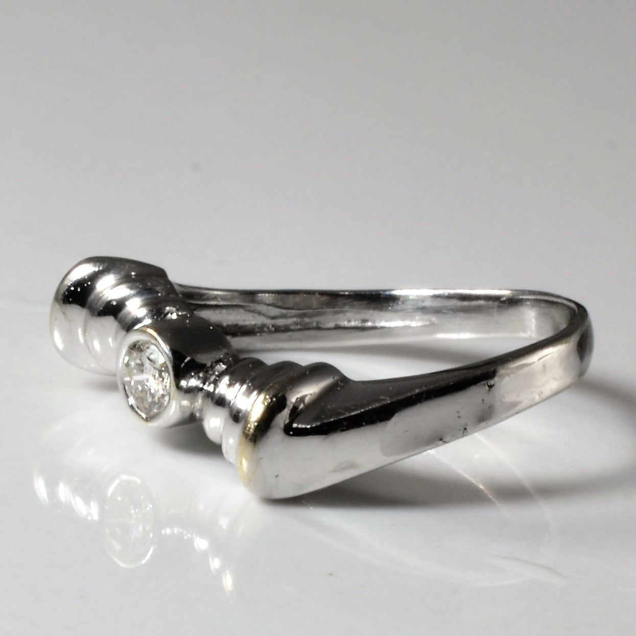 Bezel Set Diamond Wave Ring | 0.12ct | SZ 4.5 |