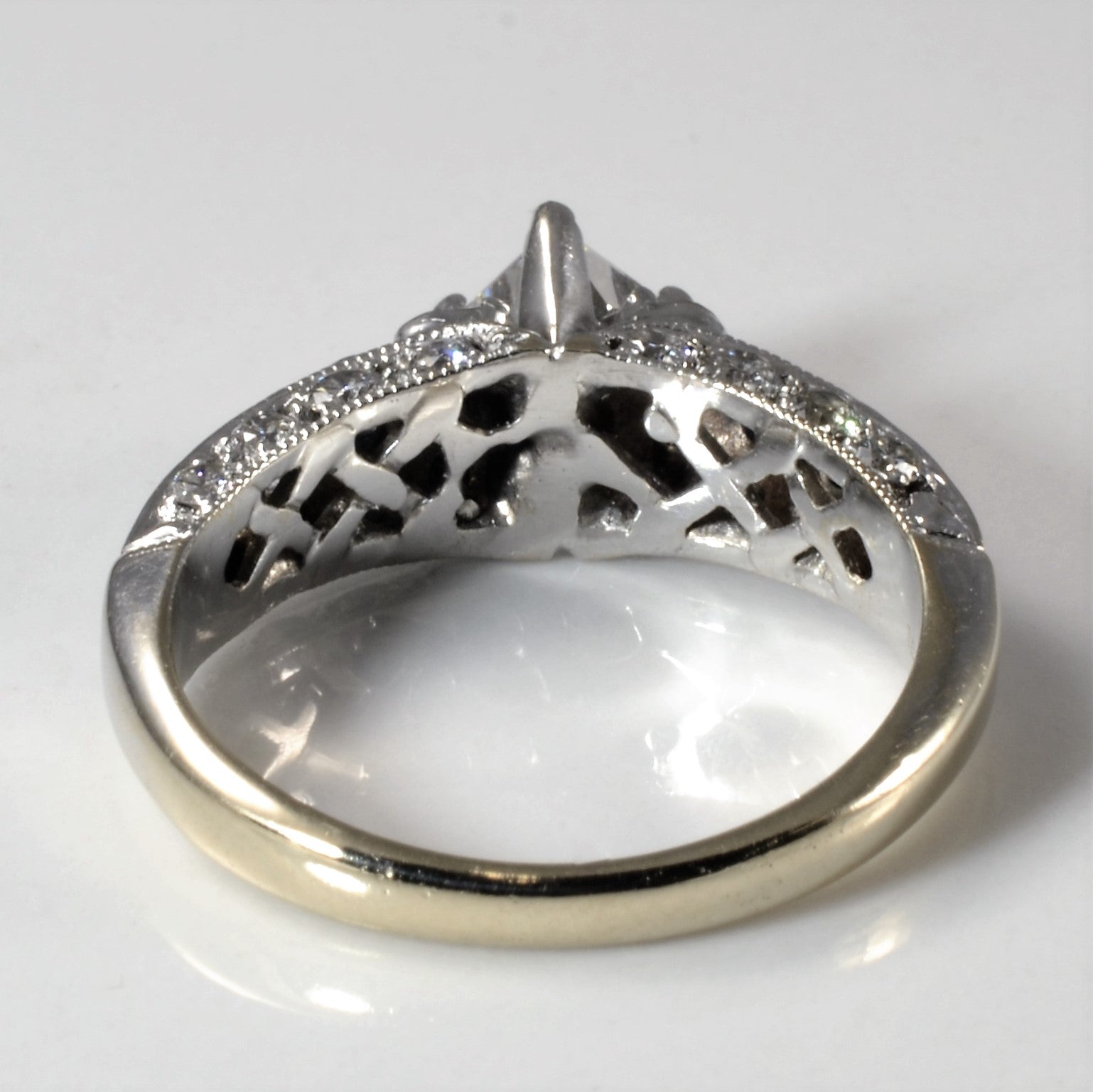 Bague de fiançailles princesse en diamant et saphir | 0,12 ct, 1,15 ct | Taille 7 |