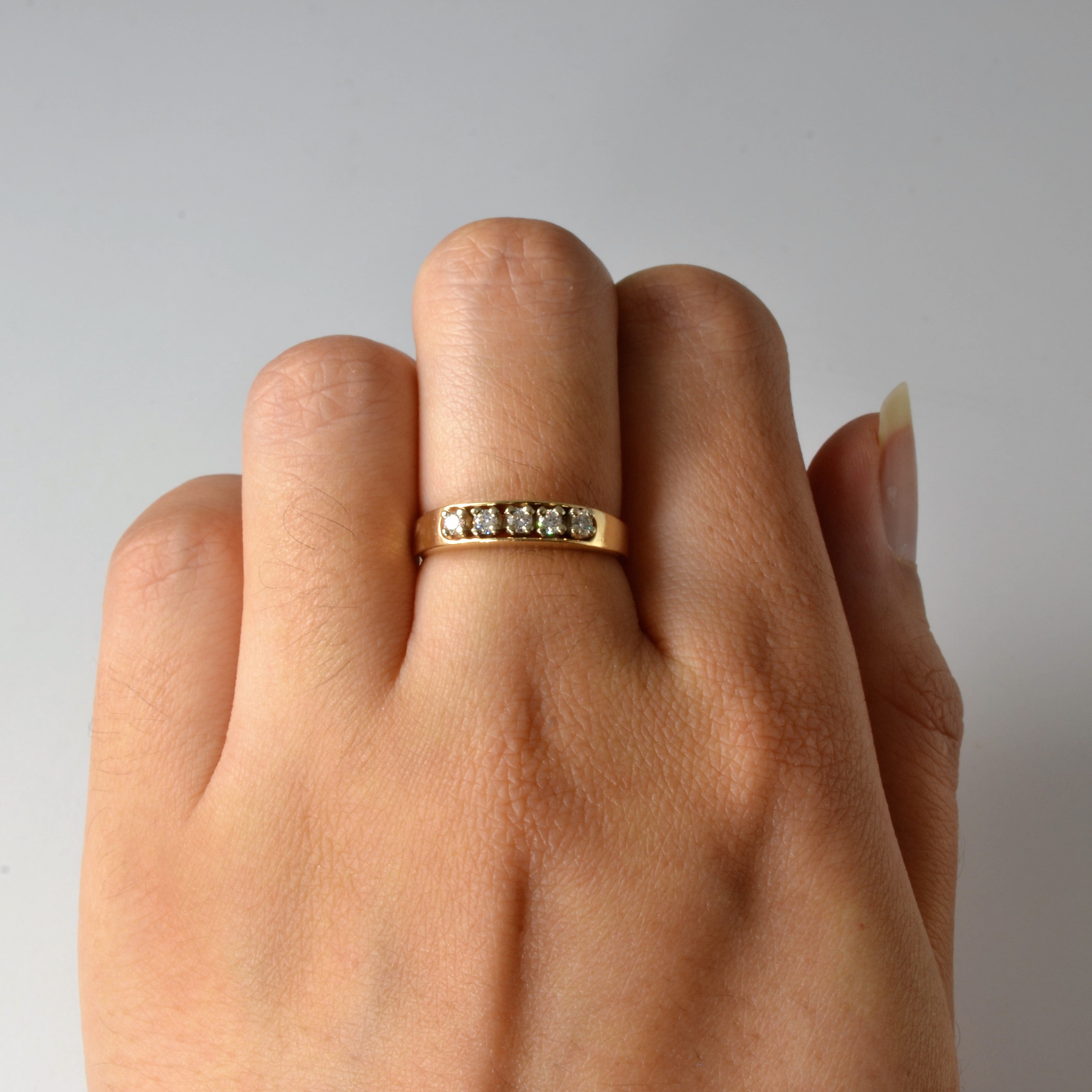 Bague cinq diamants | 0,15 ct au total | Taille 6 |