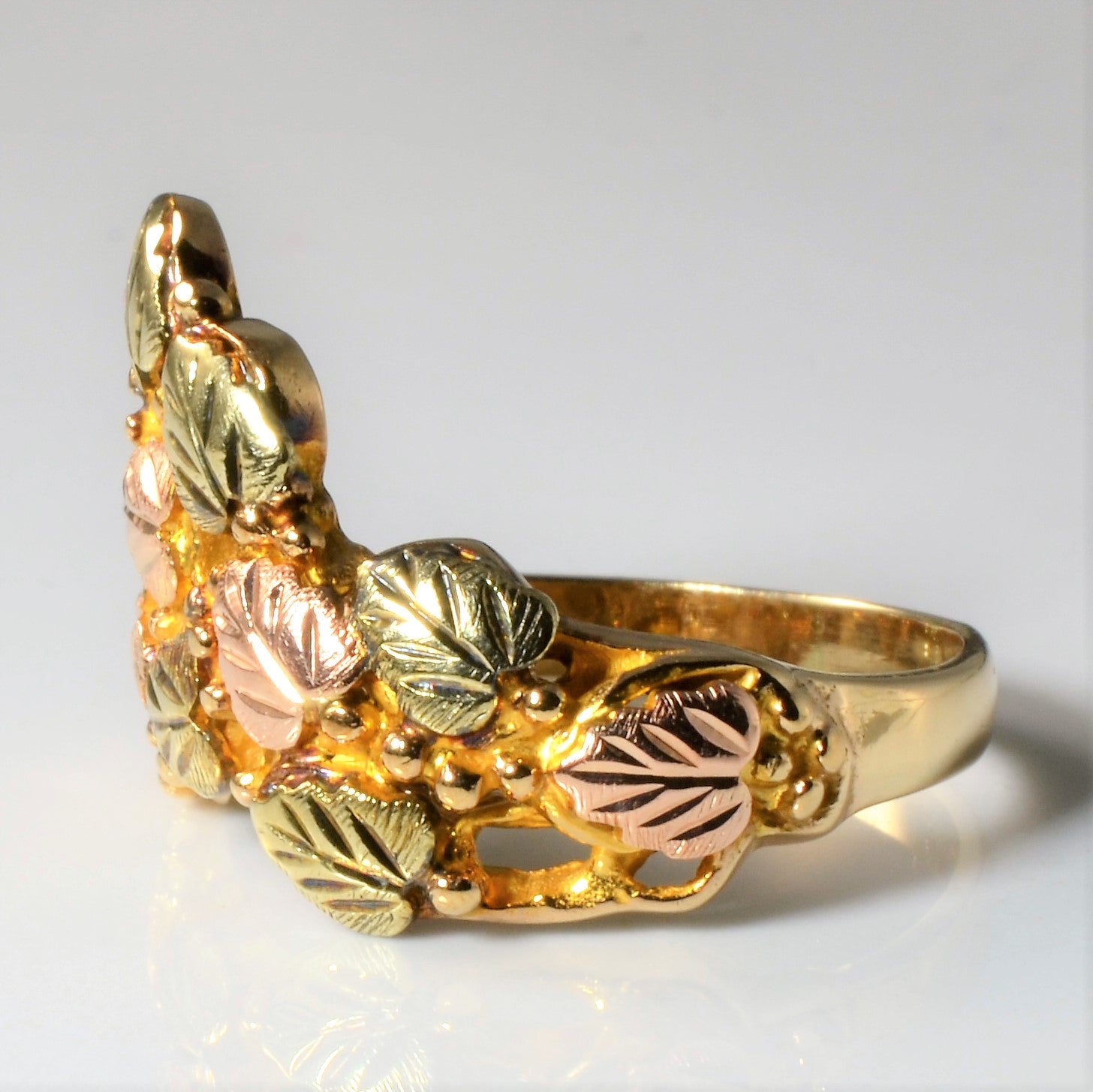 Bague feuille d'or tricolore | Taille 9,5 |