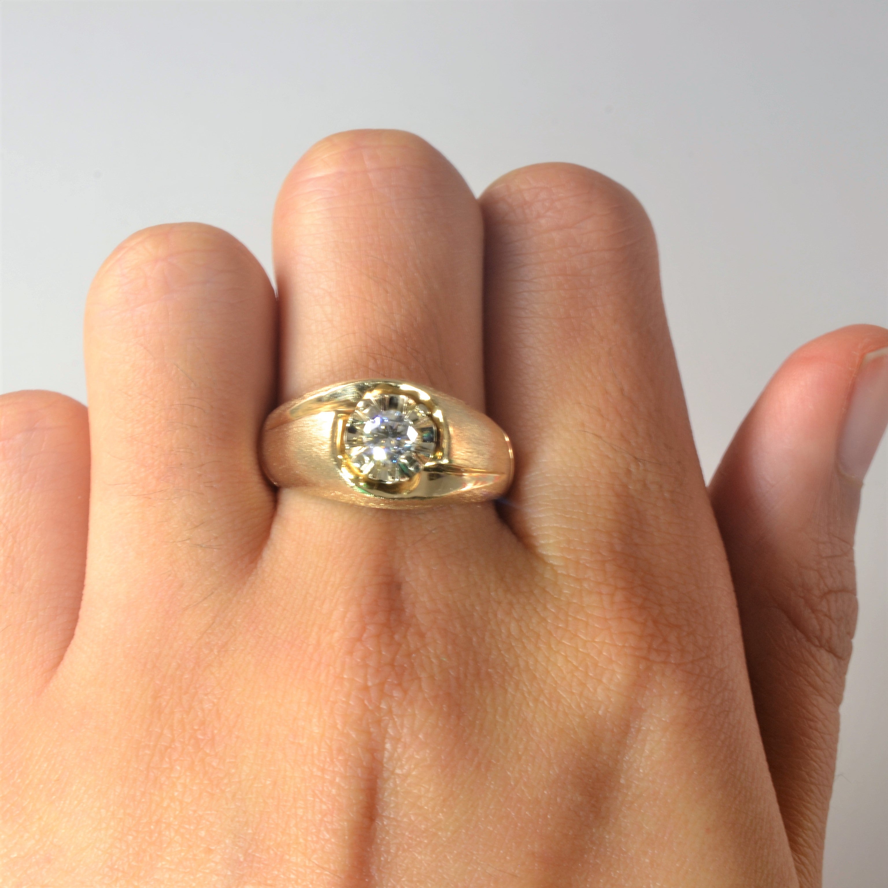 Illusion Solitaire Diamond Gold Ring | 0.30ct | SZ 8.25 |