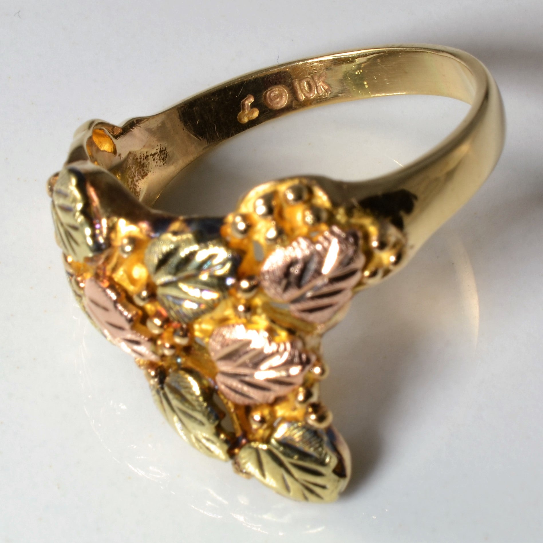 Bague feuille d'or tricolore | Taille 9,5 |