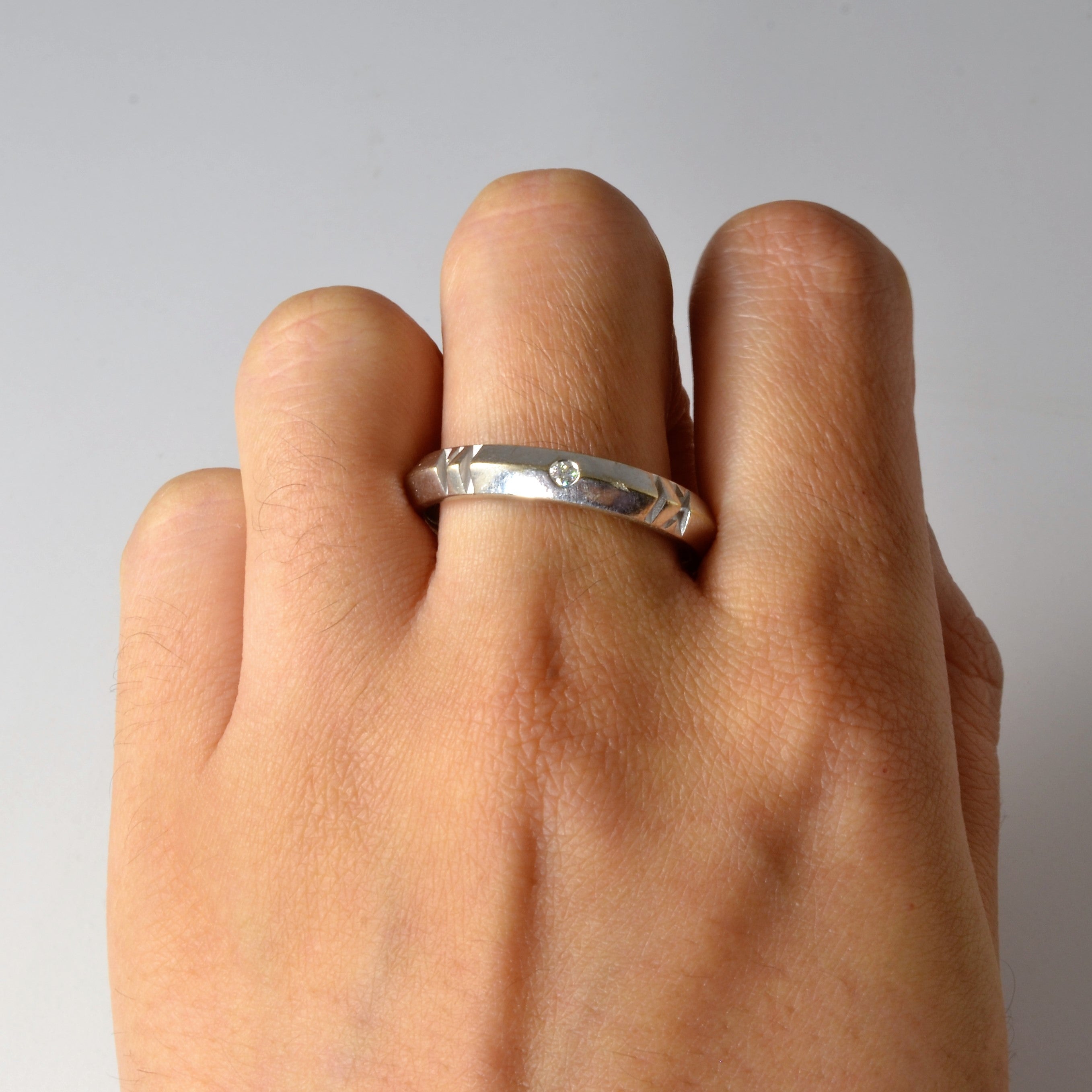 'Tiffany & Co.' Atlas™ X Closed Diamond Band | 0.10 ctw | SZ 12.5