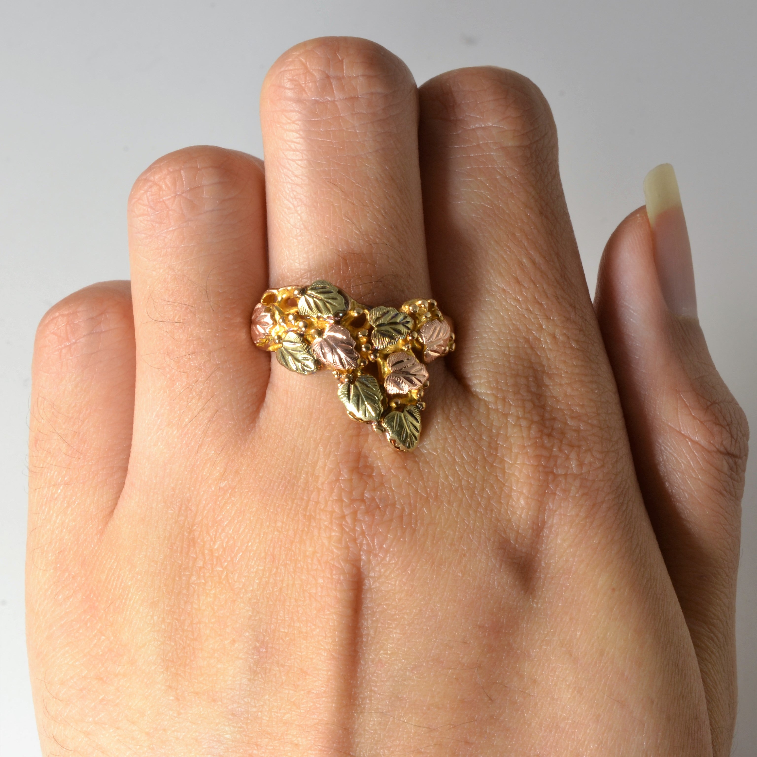Bague feuille d'or tricolore | Taille 9,5 |