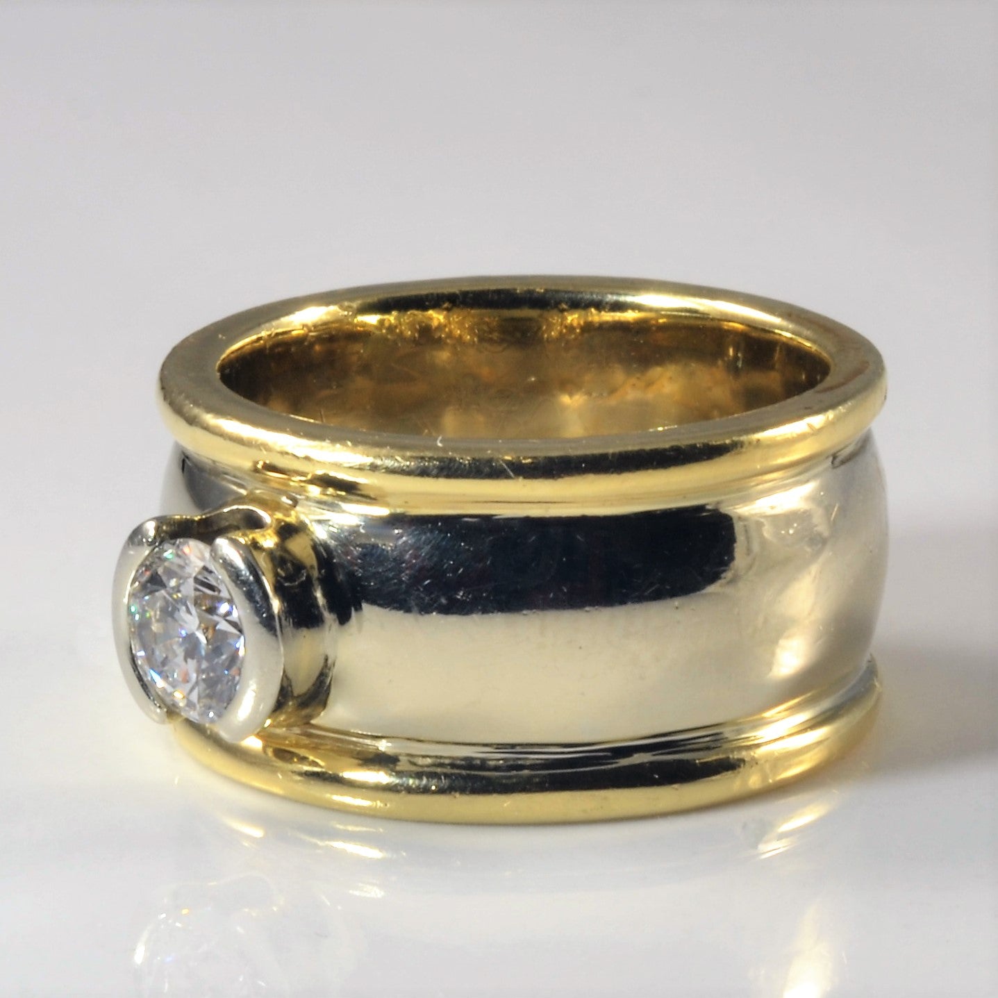 Bague bicolore sertie de diamants semi-clos | 0,51 ct | Taille 6,75 |