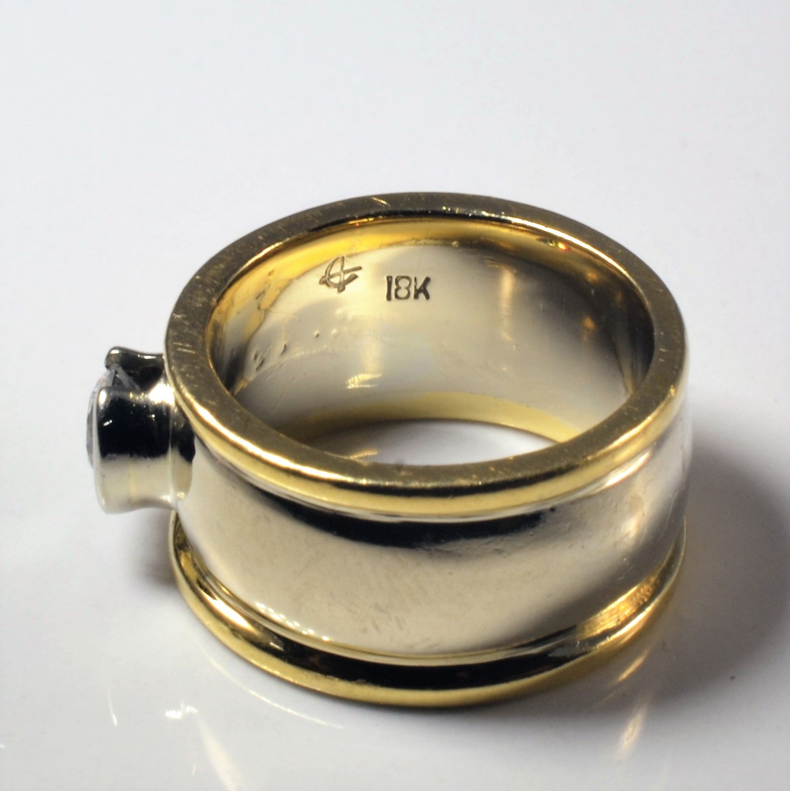 Bague bicolore sertie de diamants semi-clos | 0,51 ct | Taille 6,75 |
