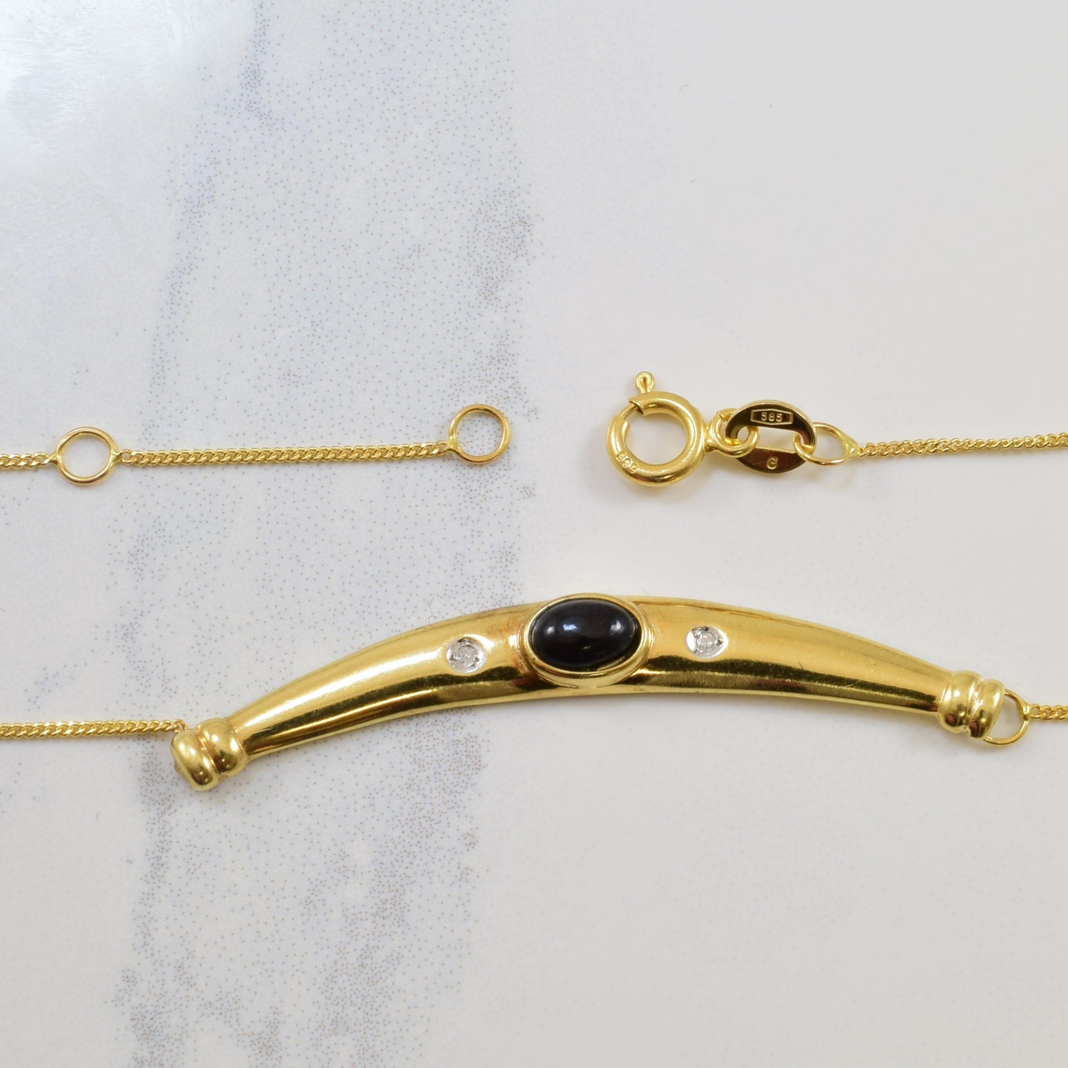 Sapphire & Diamond Bar Necklace | 0.70ctw, 0.01ctw | 18" |