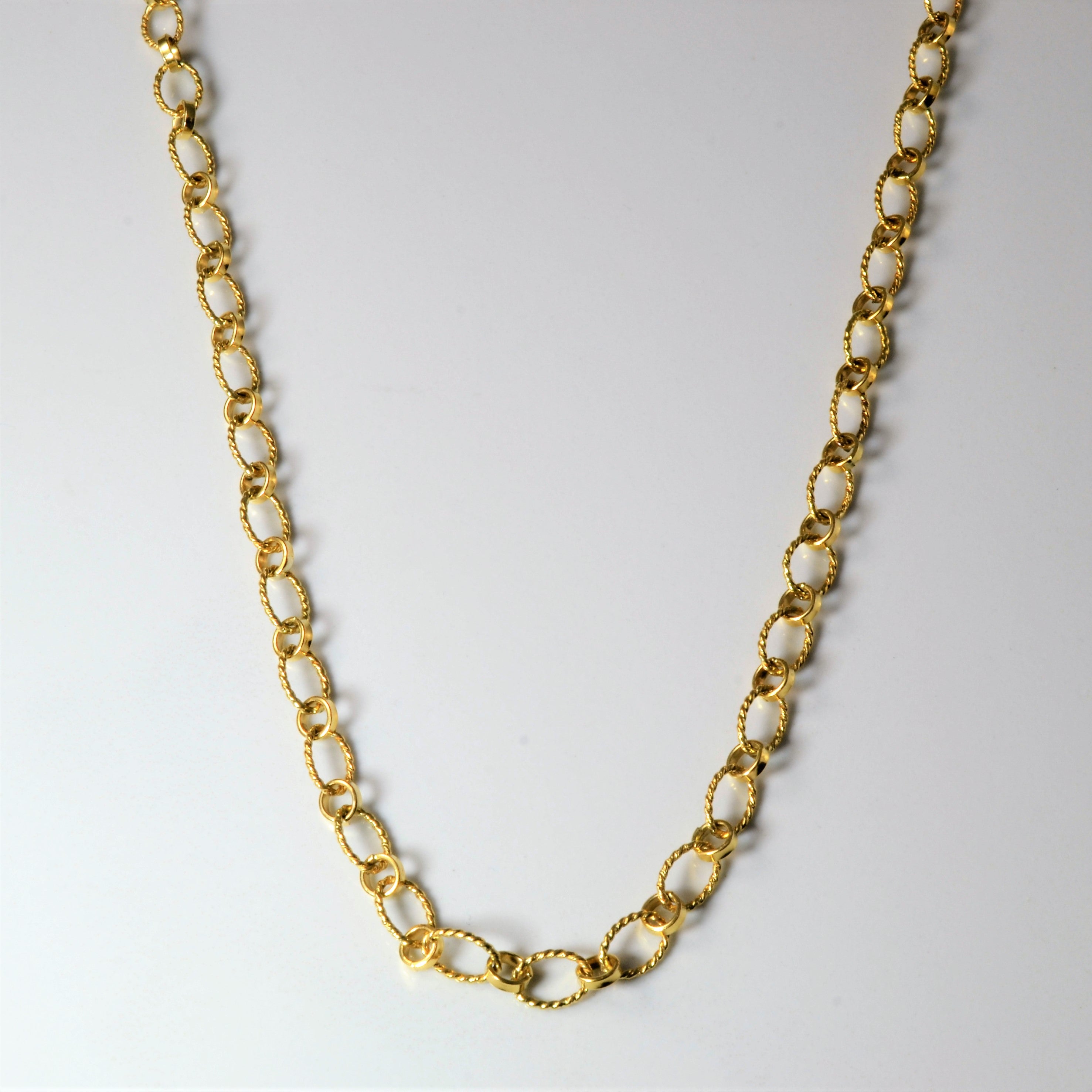 18k Yellow Gold Nautical Wire Modified Cable Chain | 32" |