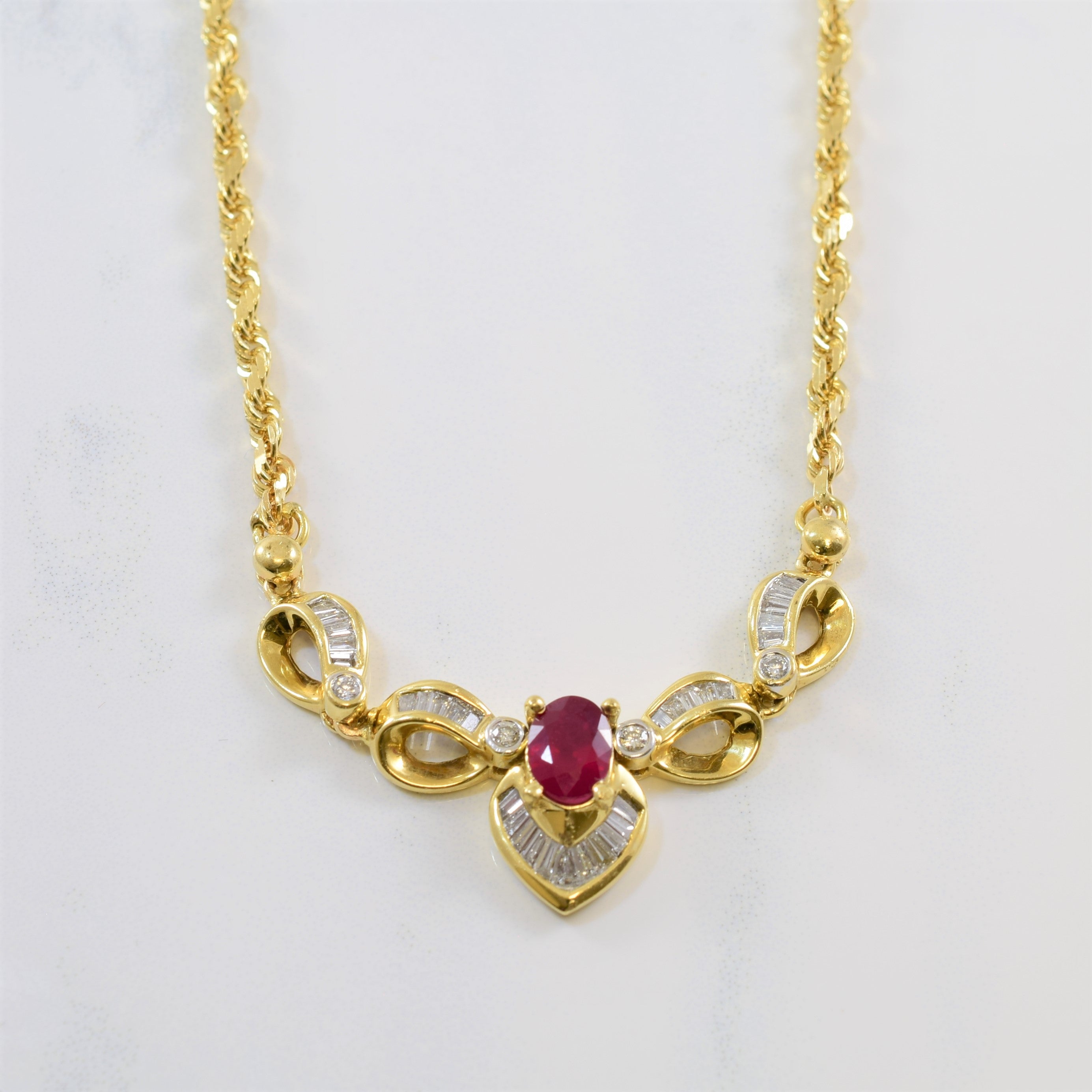 Ruby & Diamond Necklace | 0.70ctw, 1.00ct | 19" |