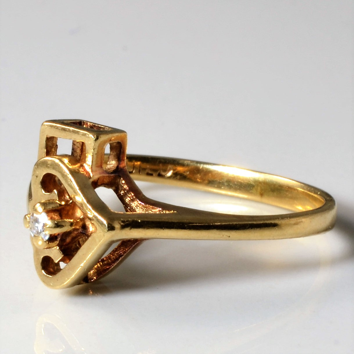 Abstract Diamond Heart Ring | 0.03ct | SZ 5.25 |