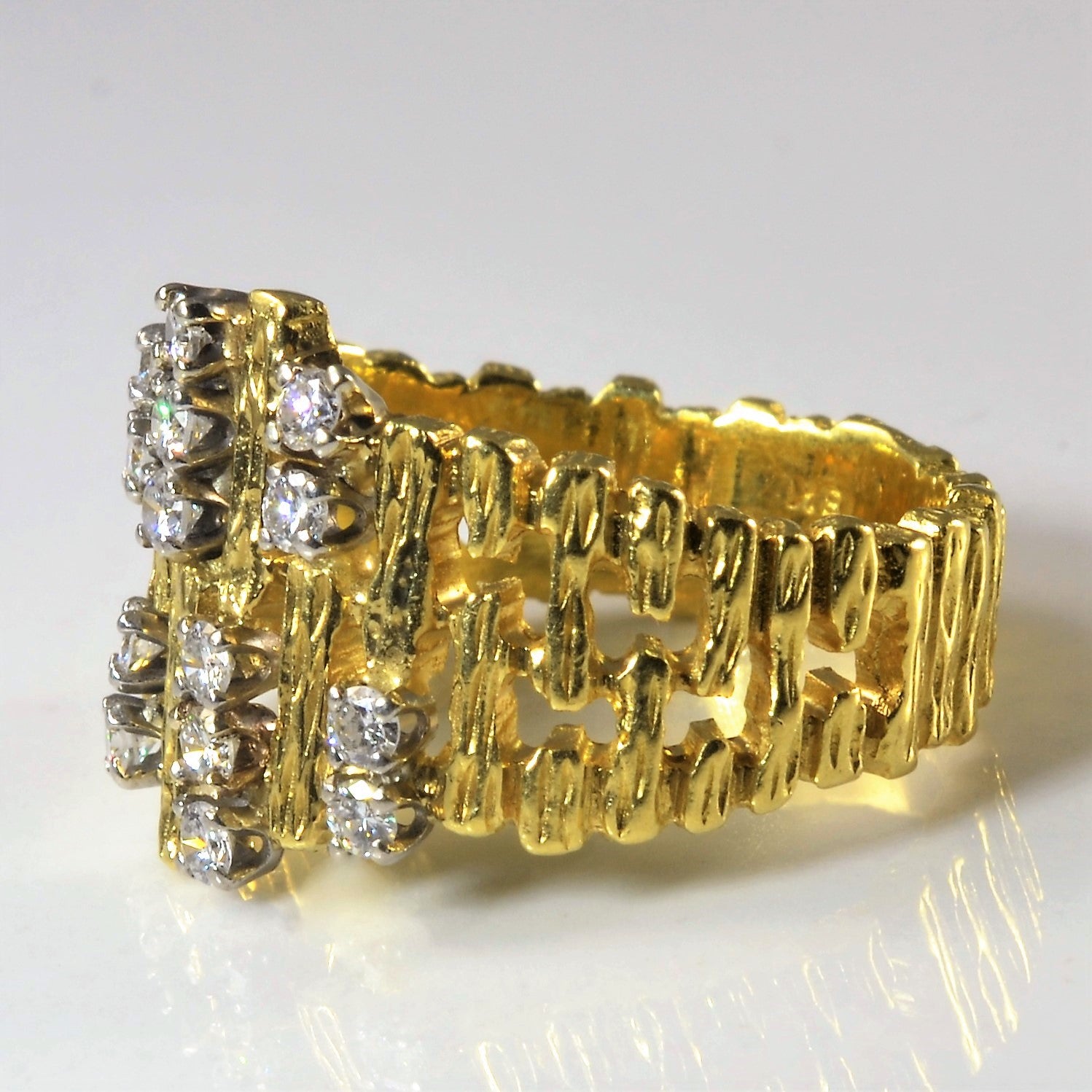 Textured Diamond Cocktail Ring | 0.35ctw | SZ 7.5 |