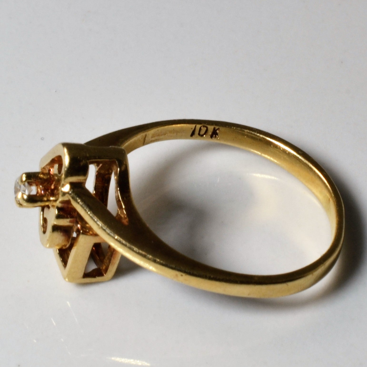 Abstract Diamond Heart Ring | 0.03ct | SZ 5.25 |
