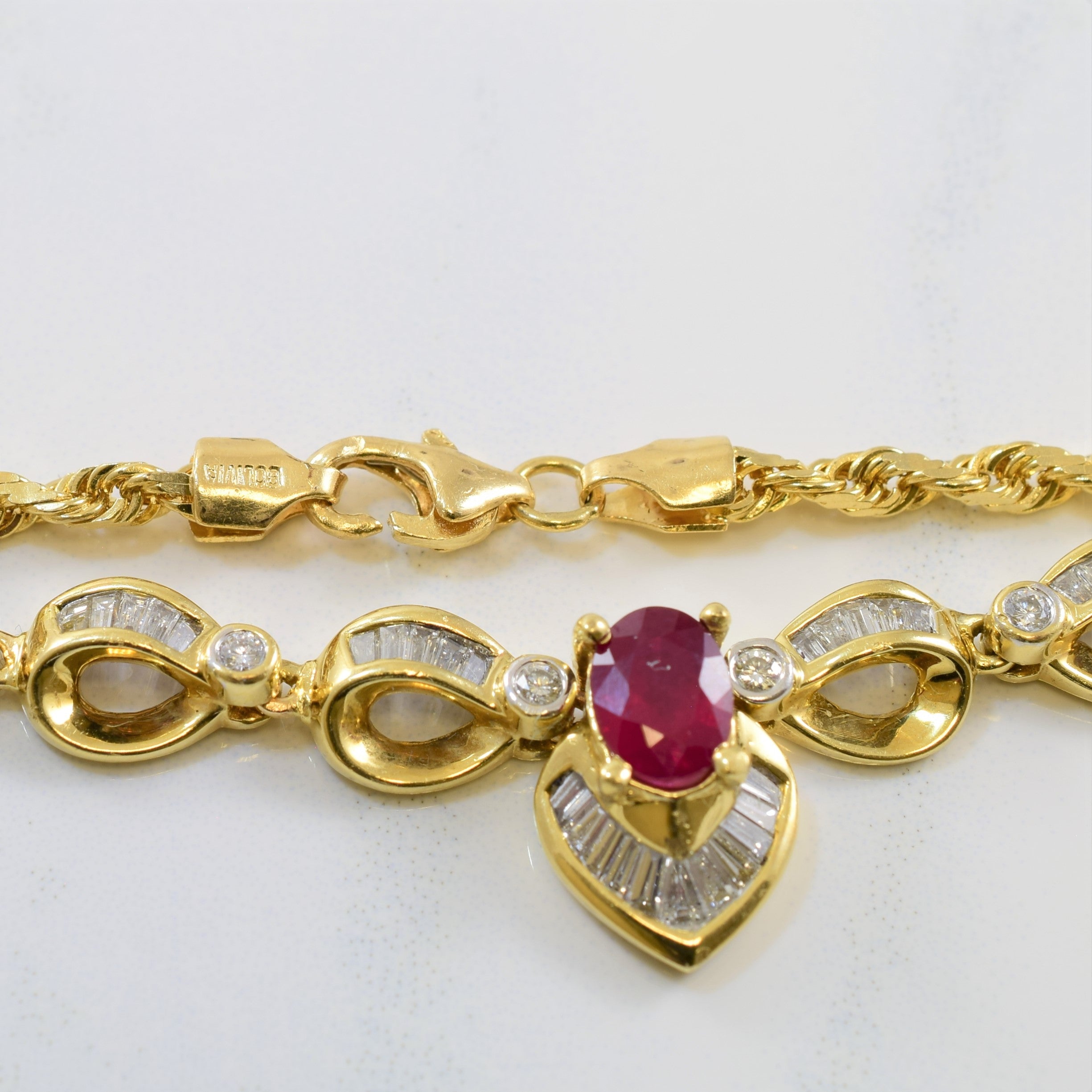 Ruby & Diamond Necklace | 0.70ctw, 1.00ct | 19" |