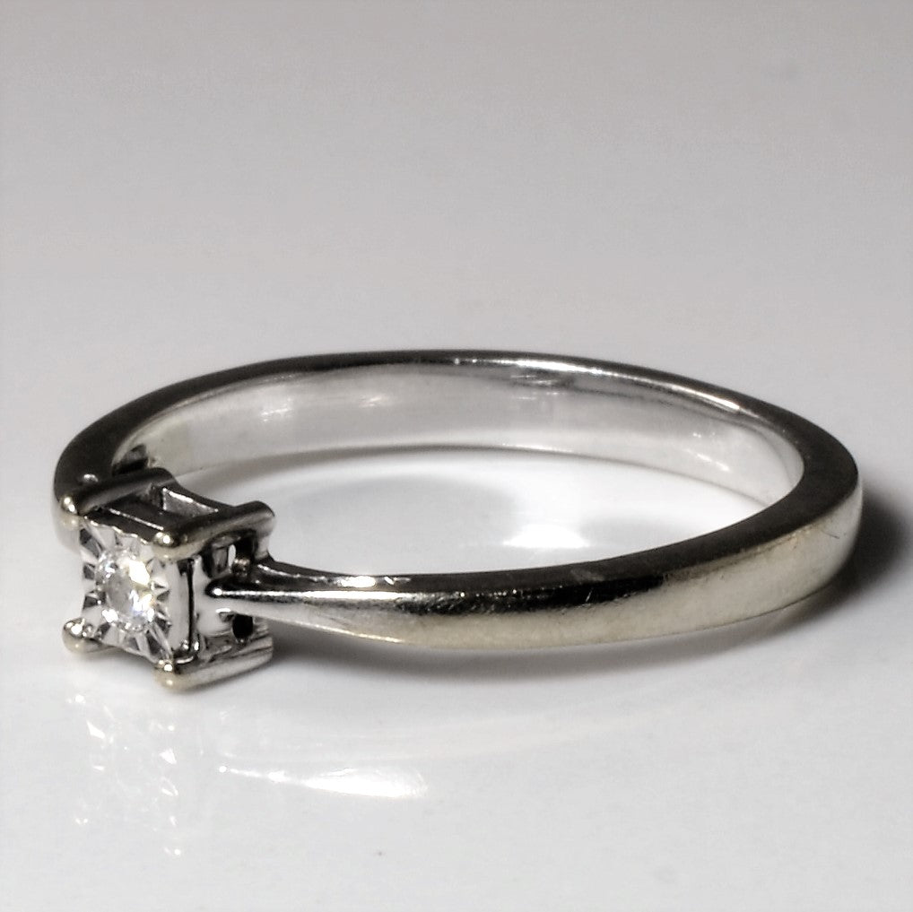 Illusion Set Solitaire Diamond Ring | 0.02ct | SZ 5 |
