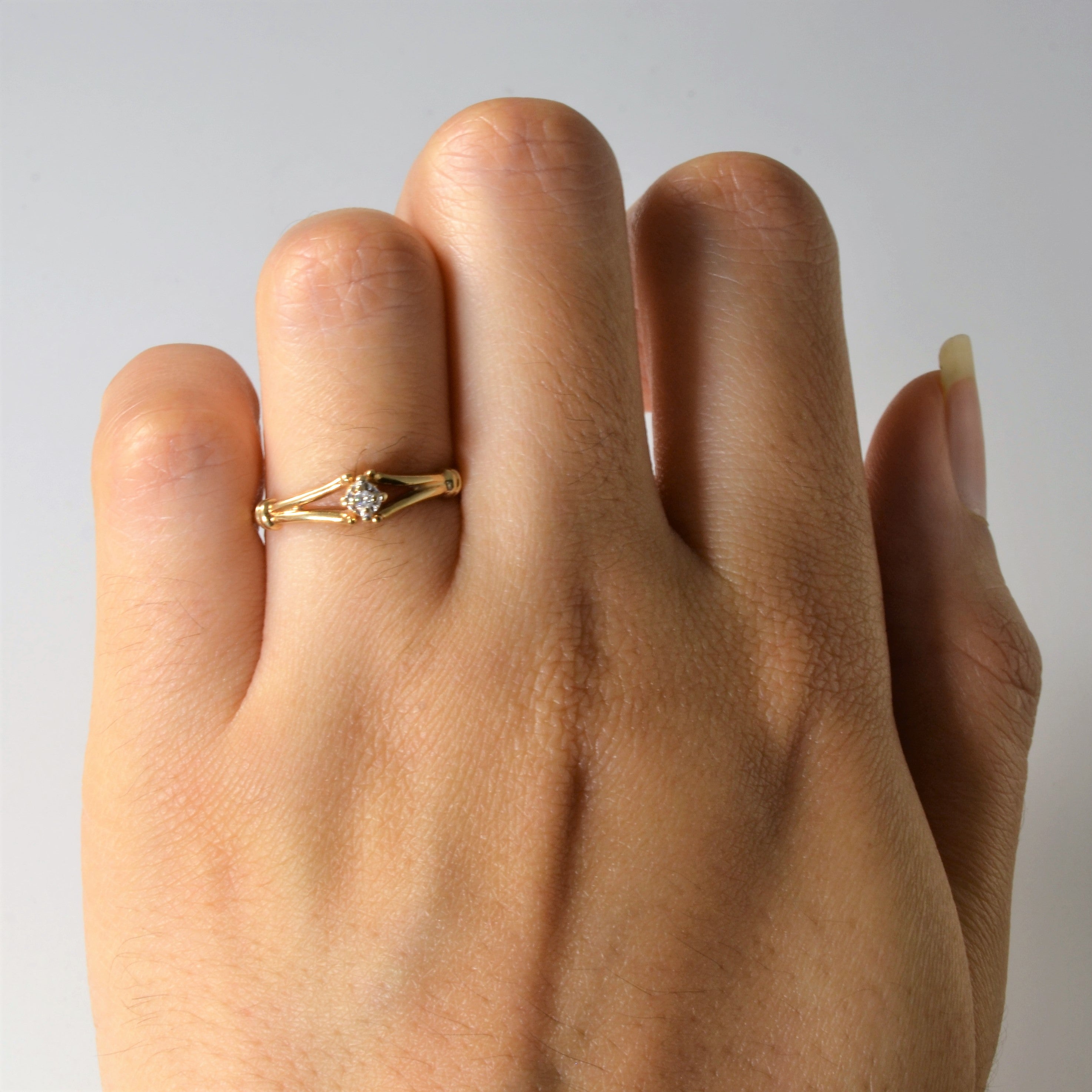 Split Shank Solitaire Diamond Ring | 0.015ct | SZ 6 |