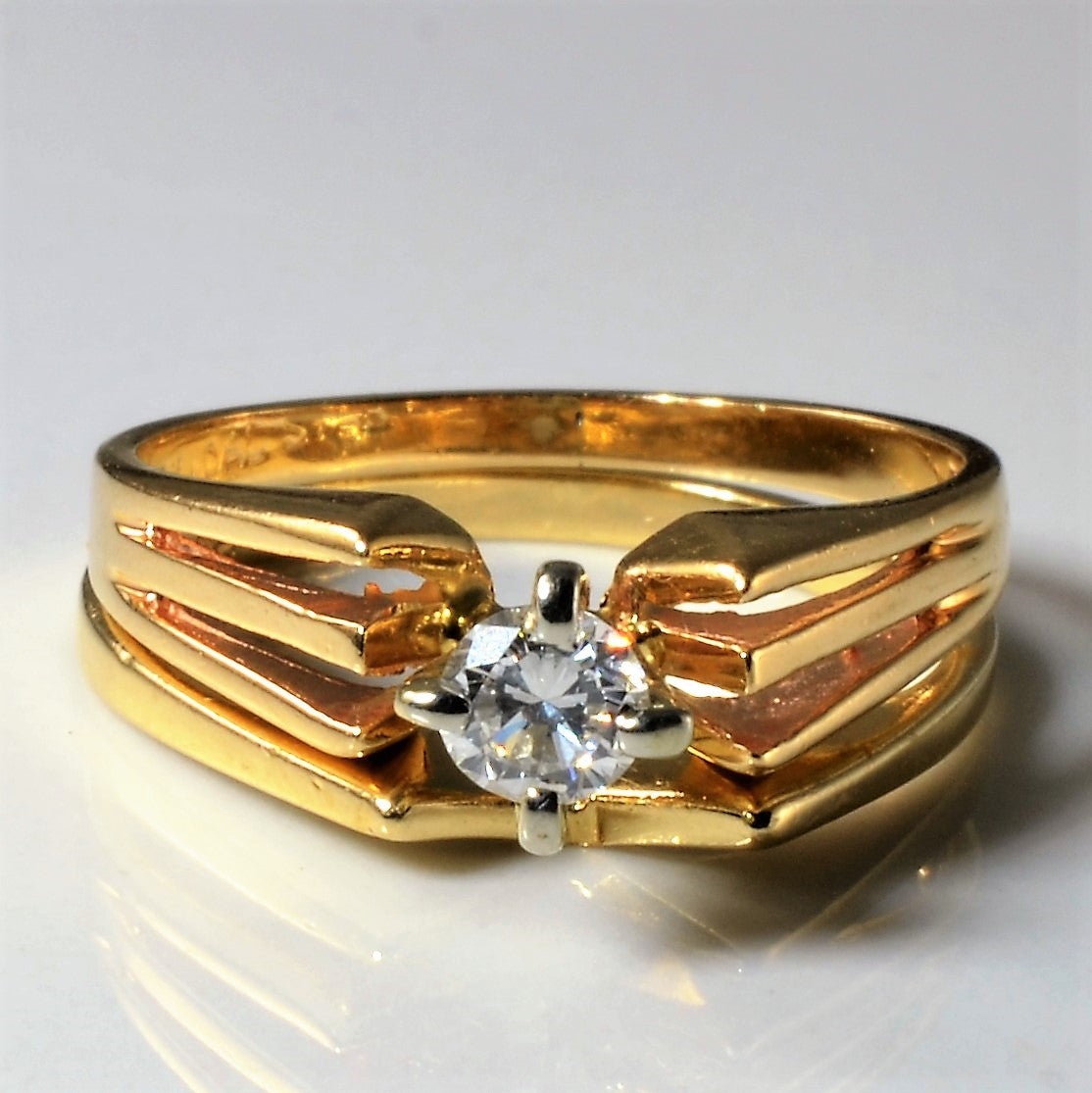 Split Shank Solitaire Diamond Wedding Set | 0.18ct | SZ 5 |
