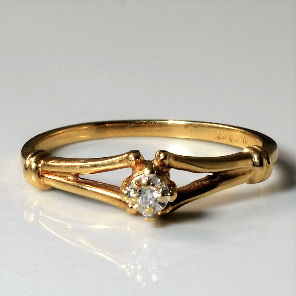 Split Shank Solitaire Diamond Ring | 0.015ct | SZ 6 |
