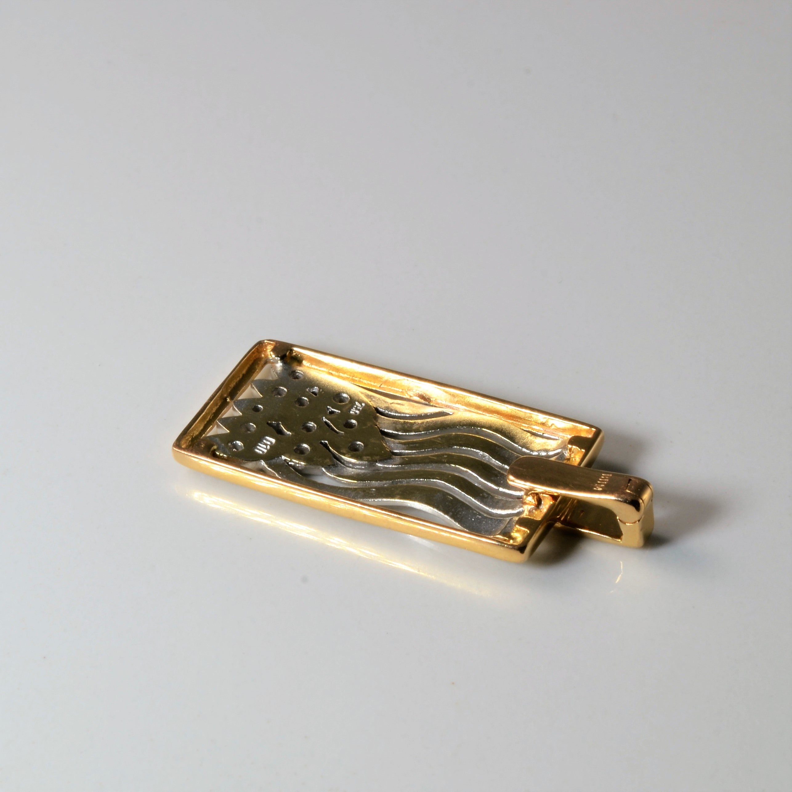 Two Tone Diamond Wave Pendant | 0.10ctw |