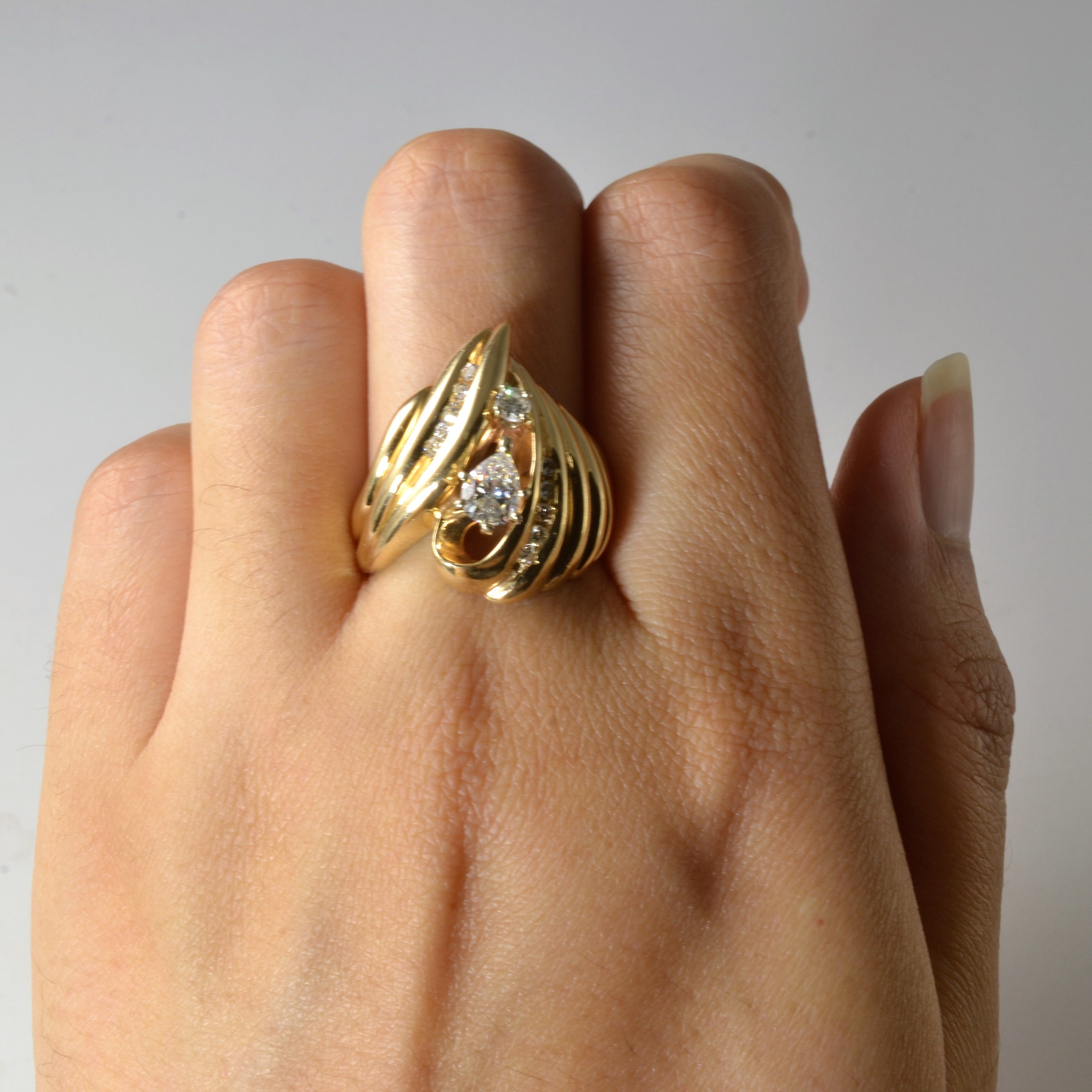 Pear Cut Diamond Cocktail Ring | 0.75ctw | SZ 7.75 |
