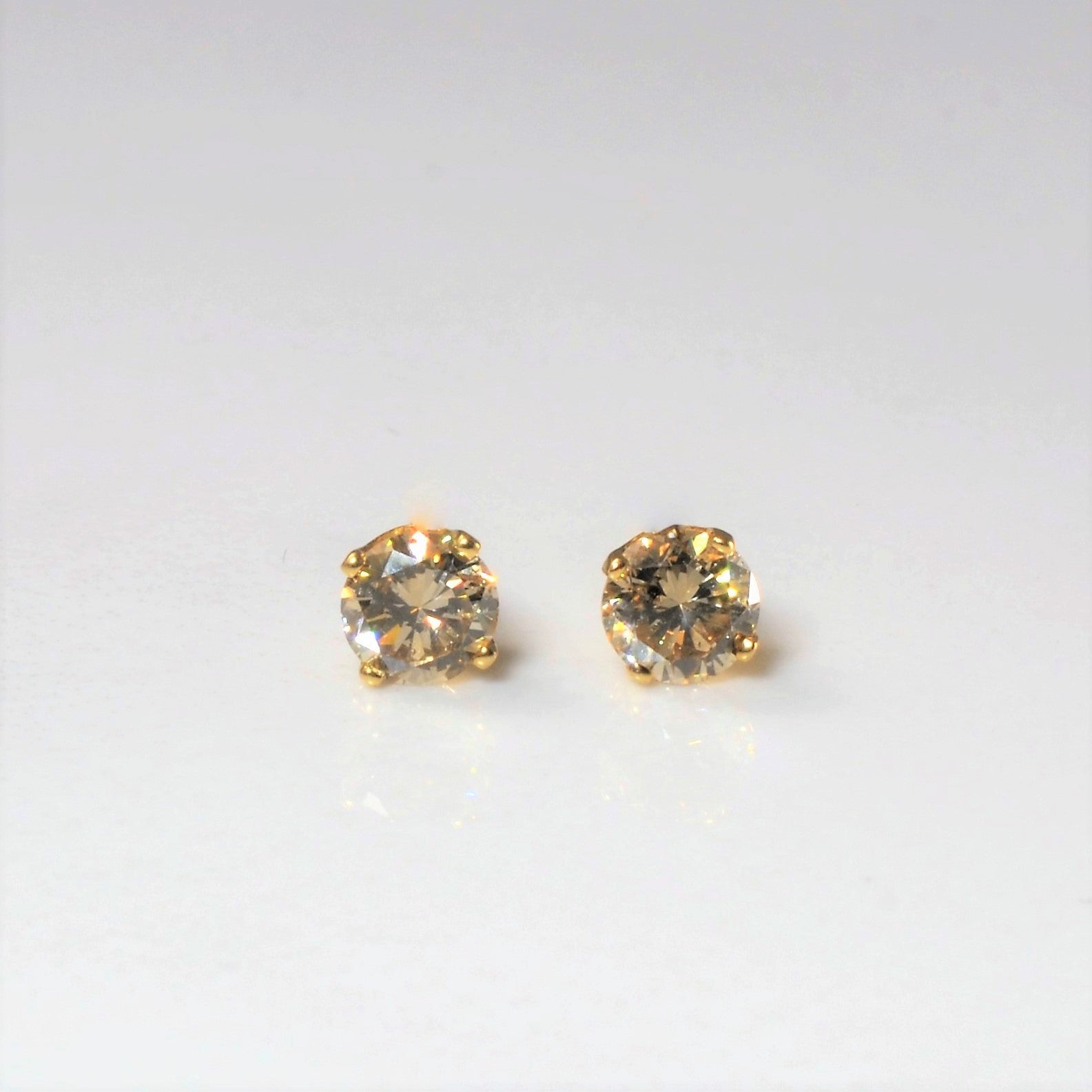 Champagne Diamond Stud Earrings | 0.58ctw |