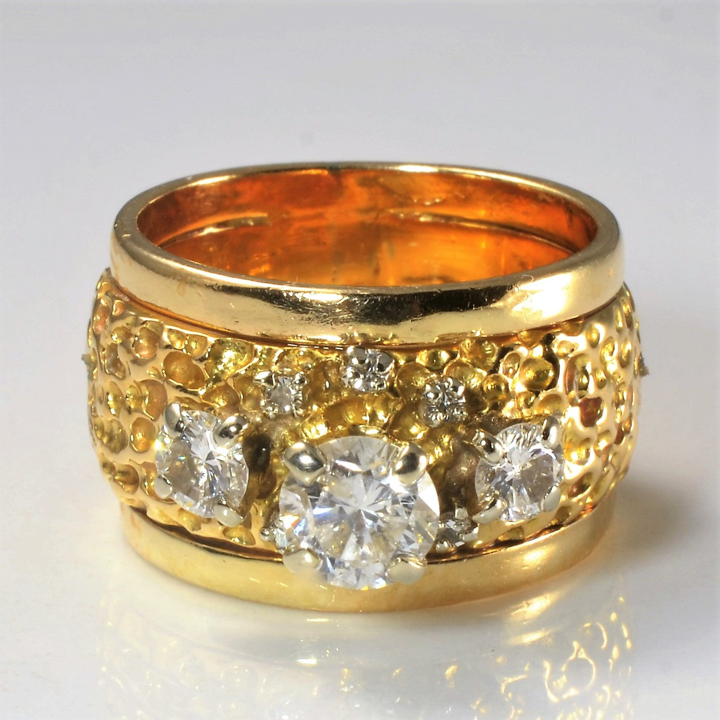 Nugget Textured Diamond Ring | 1.10ctw | SZ 6.25 |