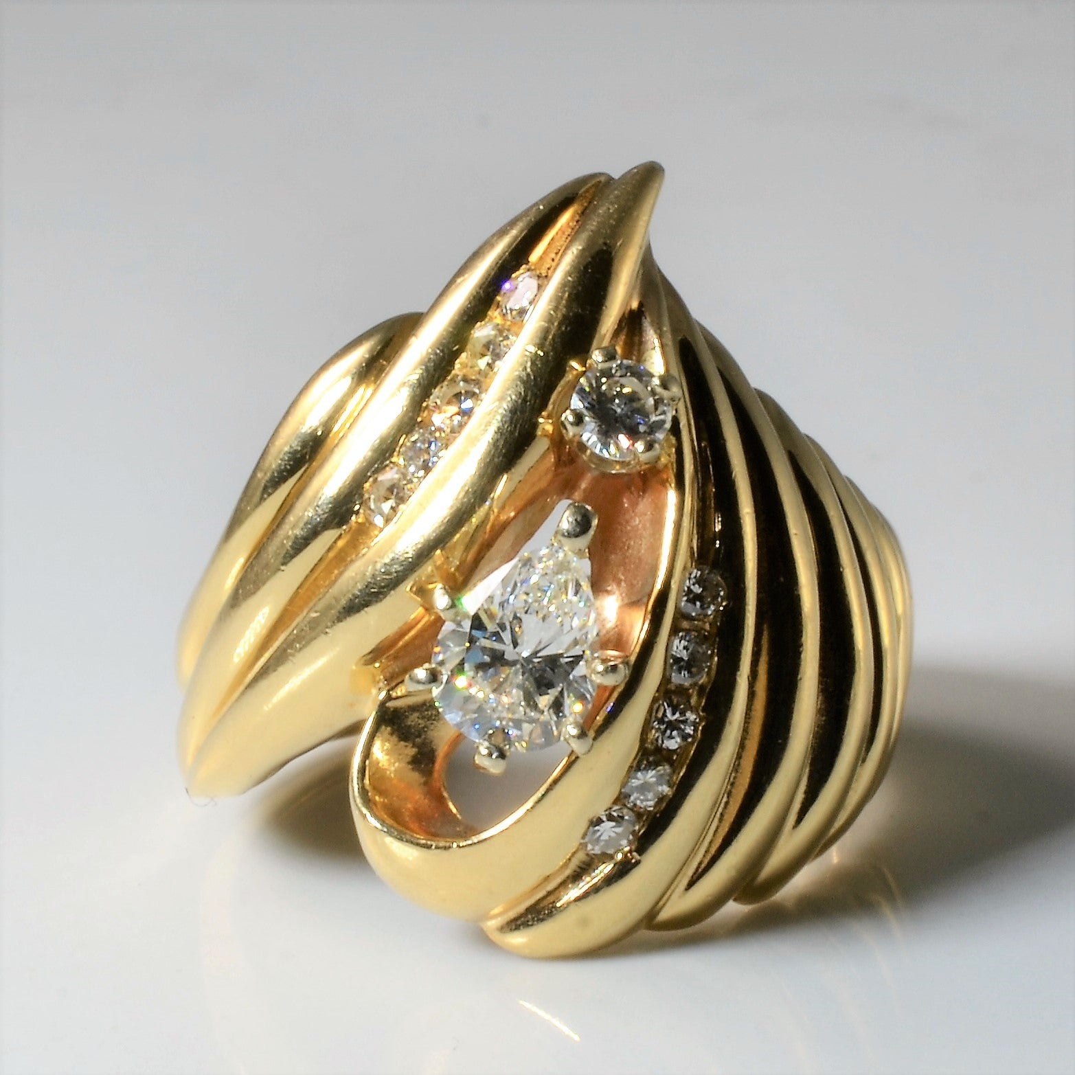 Pear Cut Diamond Cocktail Ring | 0.75ctw | SZ 7.75 |