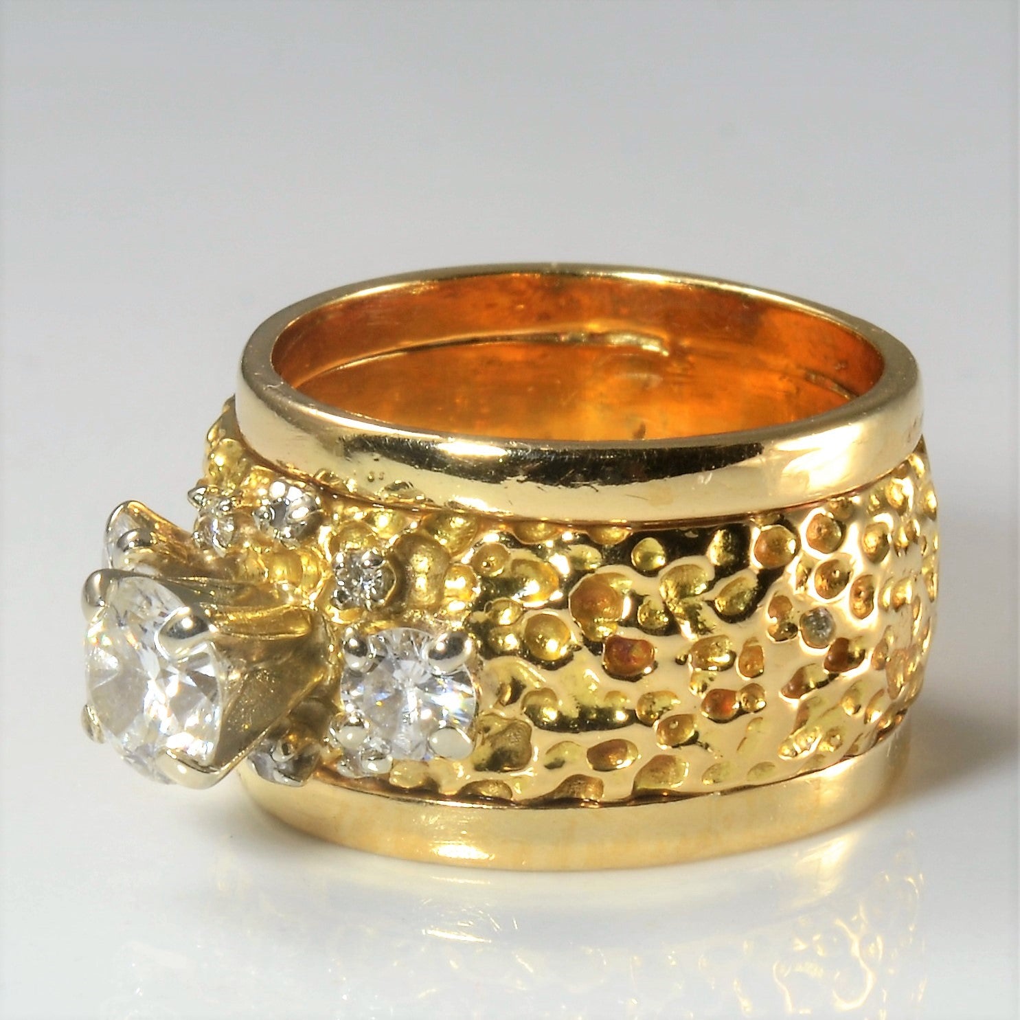 Nugget Textured Diamond Ring | 1.10ctw | SZ 6.25 |