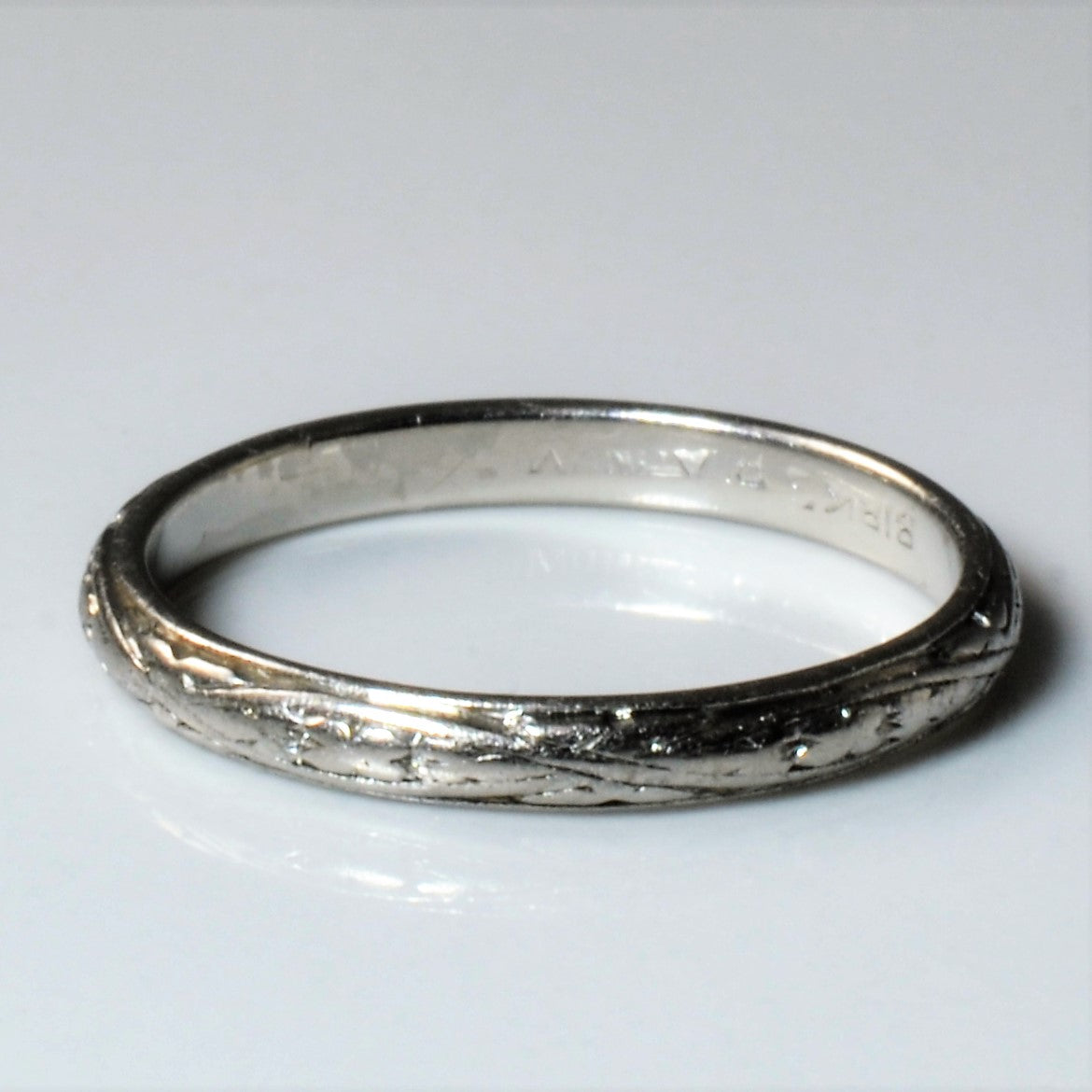 Birks' Mid Century Ornate Platinum Band | SZ 5.5 |