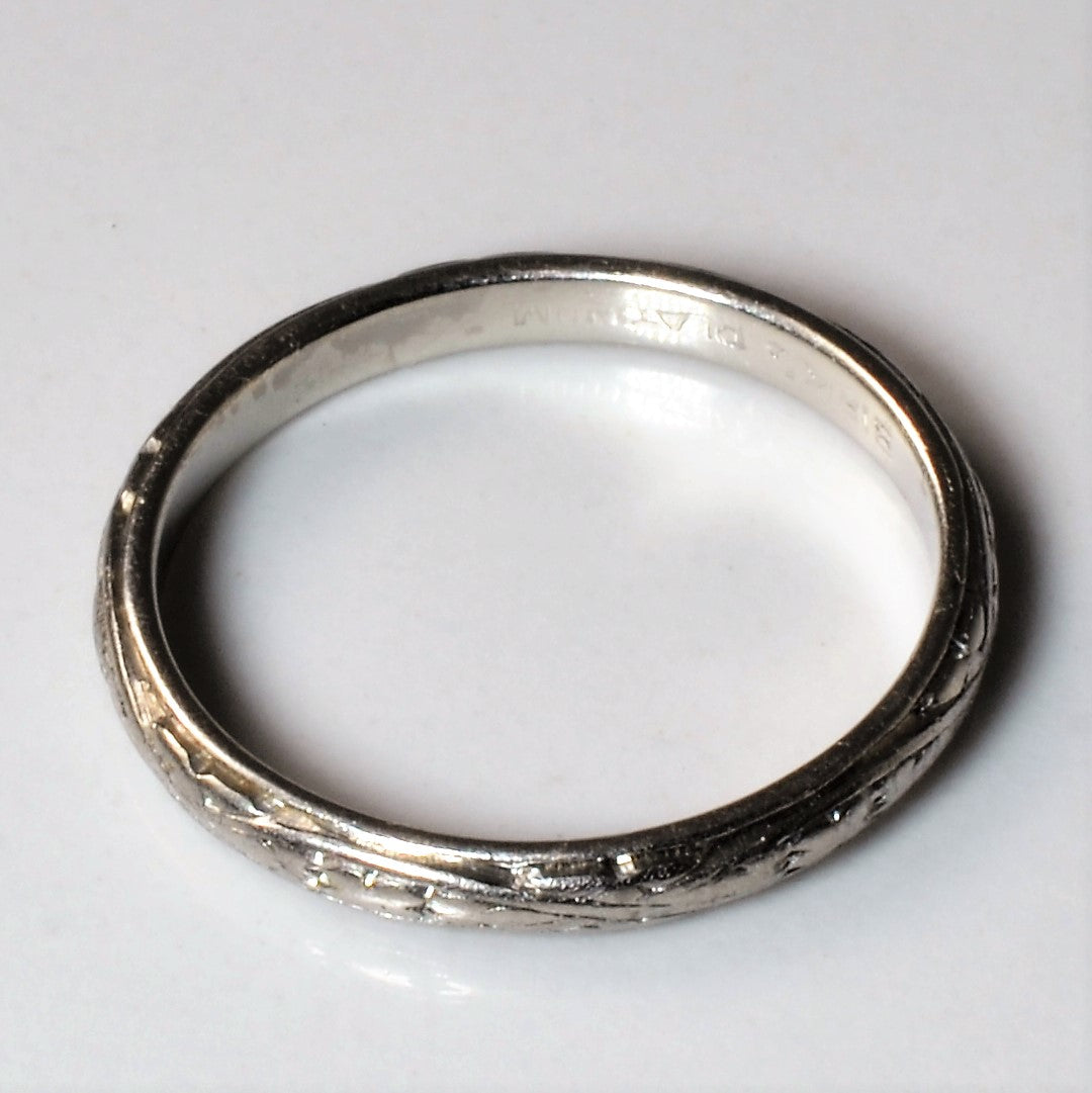 Birks' Mid Century Ornate Platinum Band | SZ 5.5 |
