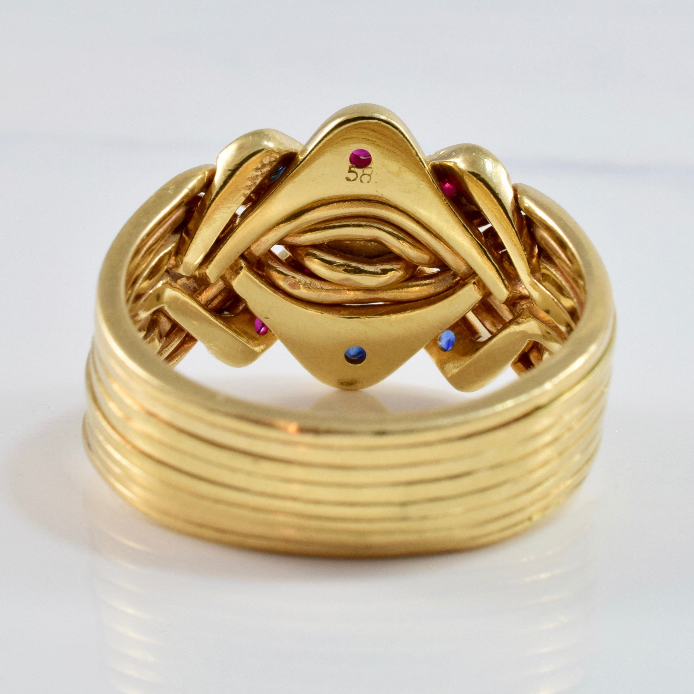 Ruby and Sapphire Puzzle Ring | SZ 10.25 |