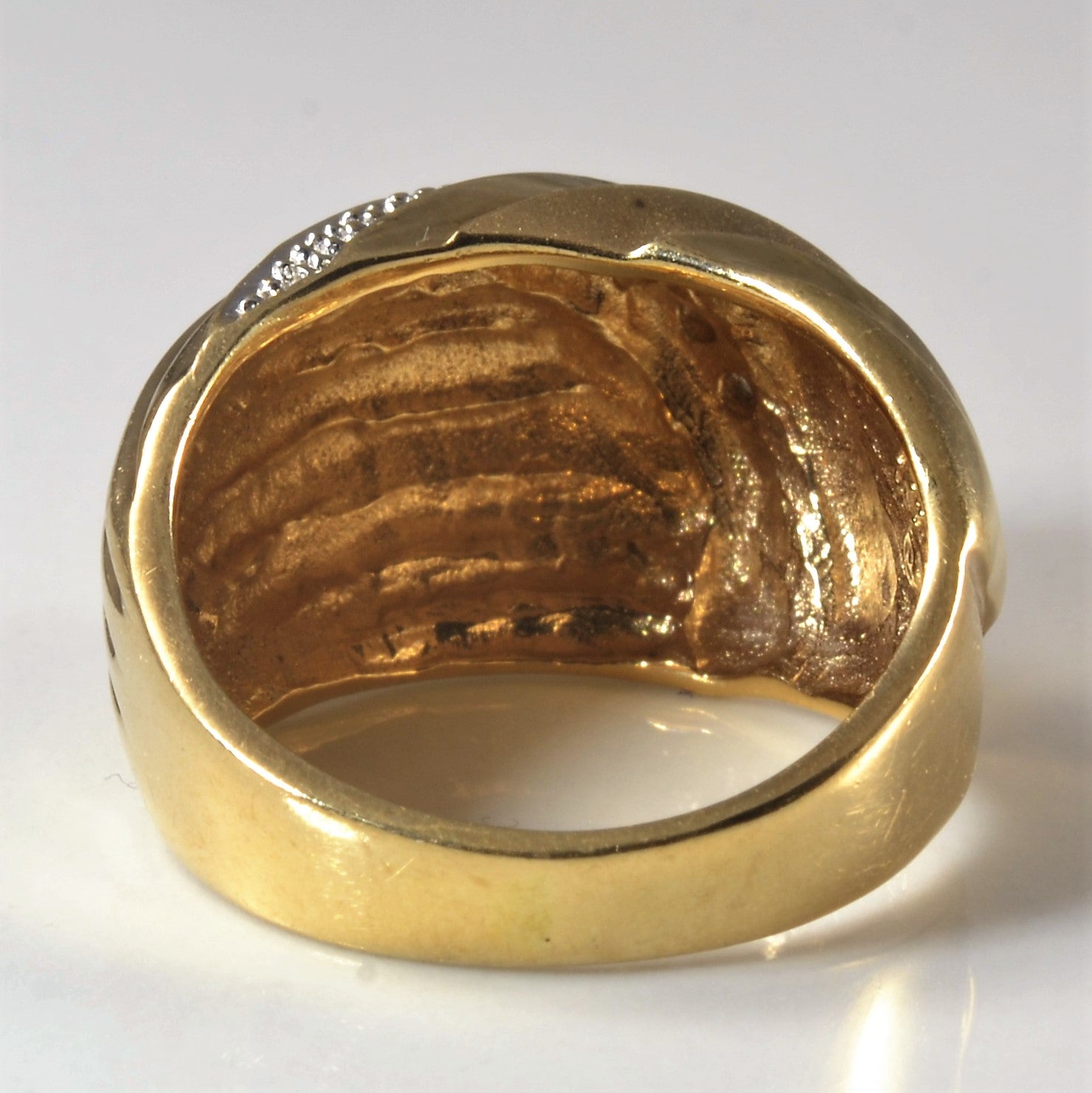 Textured Diamond Dome Ring | 0.015ctw | SZ 5 |