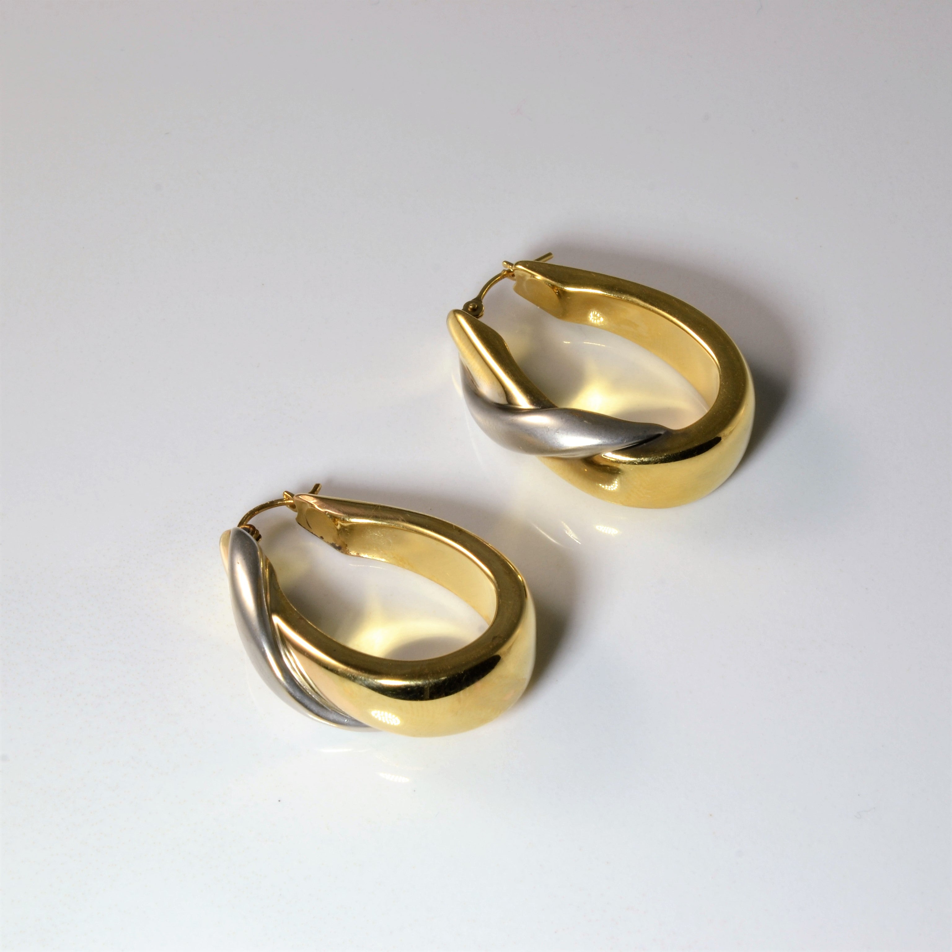 Two Tone Gold Hoop Earrings |