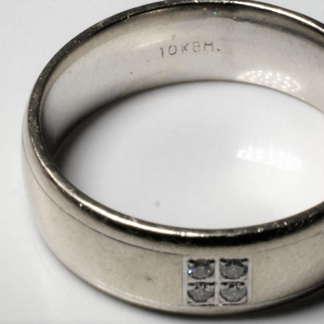 Quad Diamond White Gold Band | 0.06ctw | SZ 9.25 |