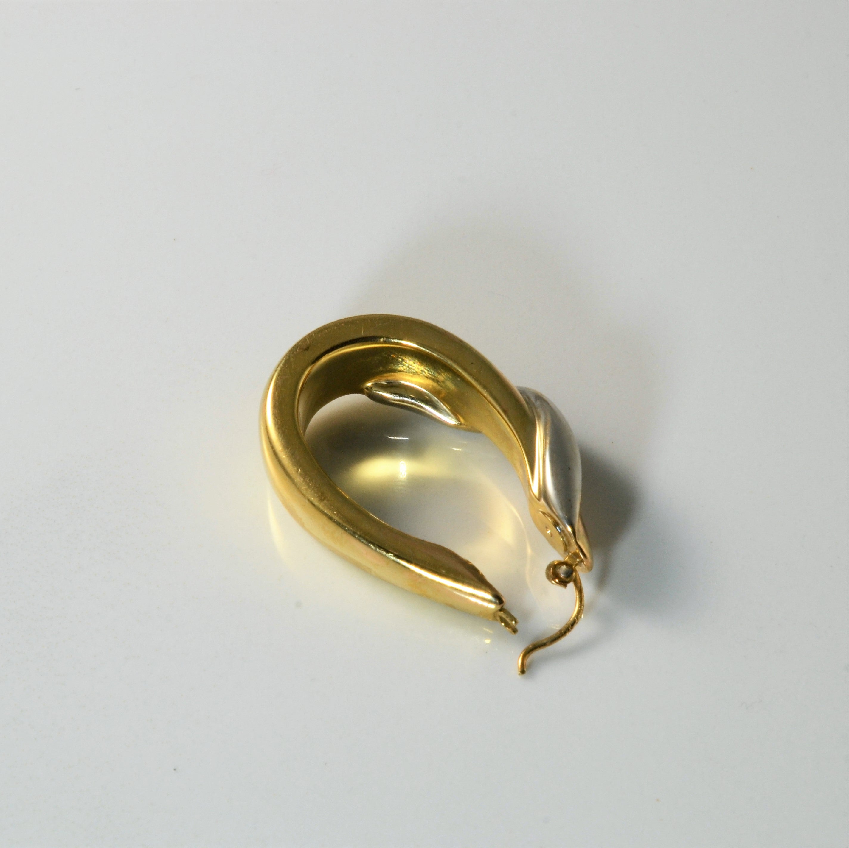 Two Tone Gold Hoop Earrings |