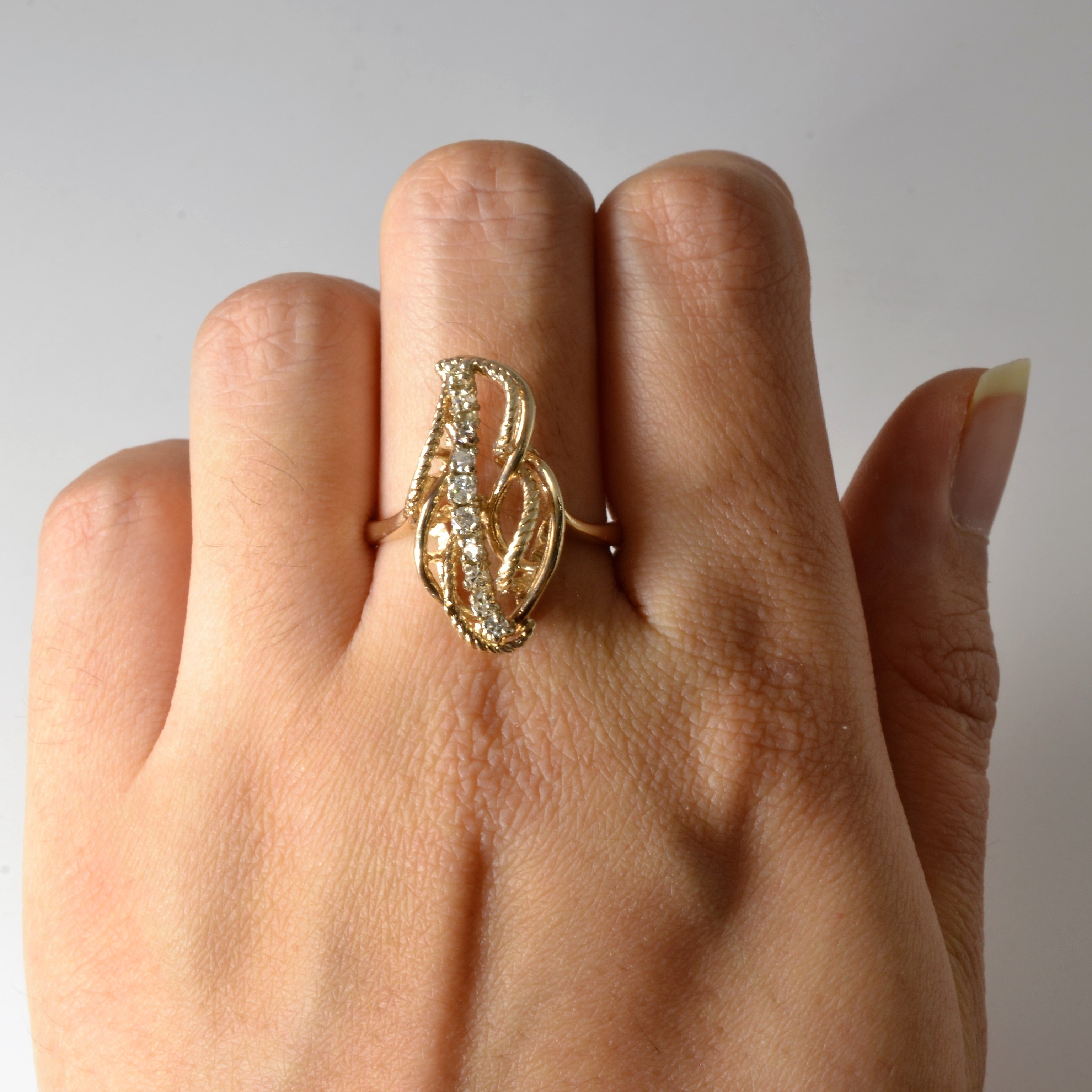 Abstract Diamond Rope Ring | 0.24ctw | SZ 9.25 |
