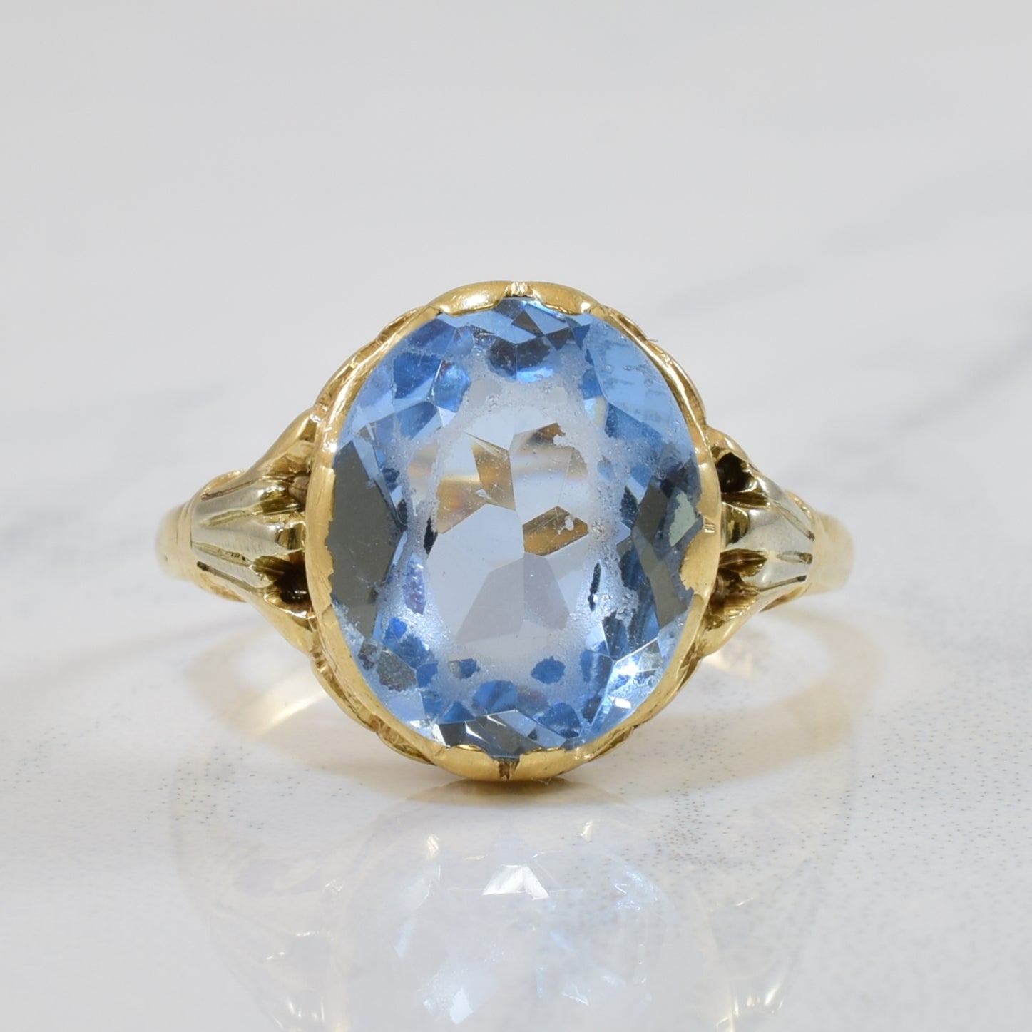 Oval Synthetic Spinel Cocktail Ring | 6.00ct | SZ 7 |
