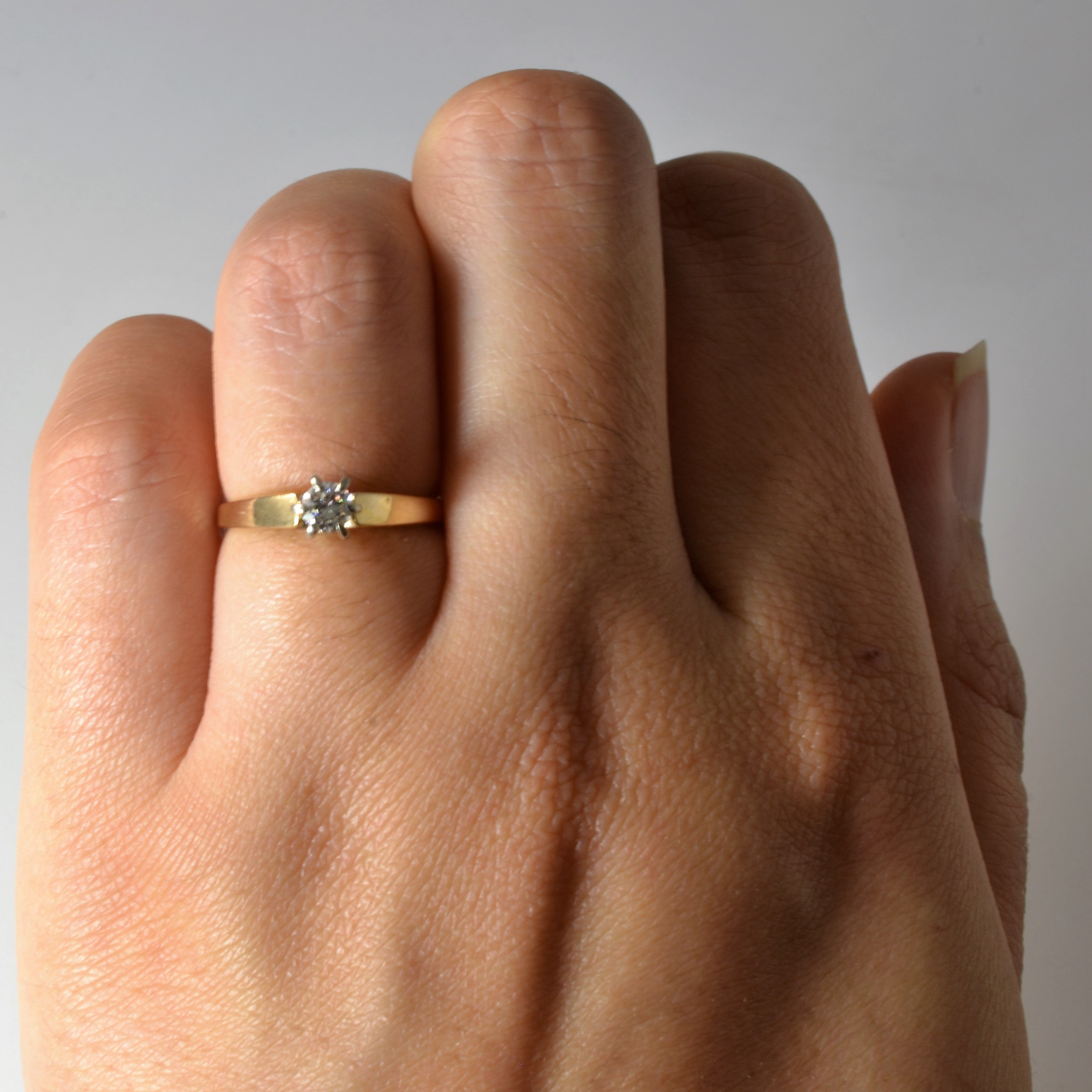 Six Prong Solitaire Diamond Ring | 0.18ct | SZ 4.5 |